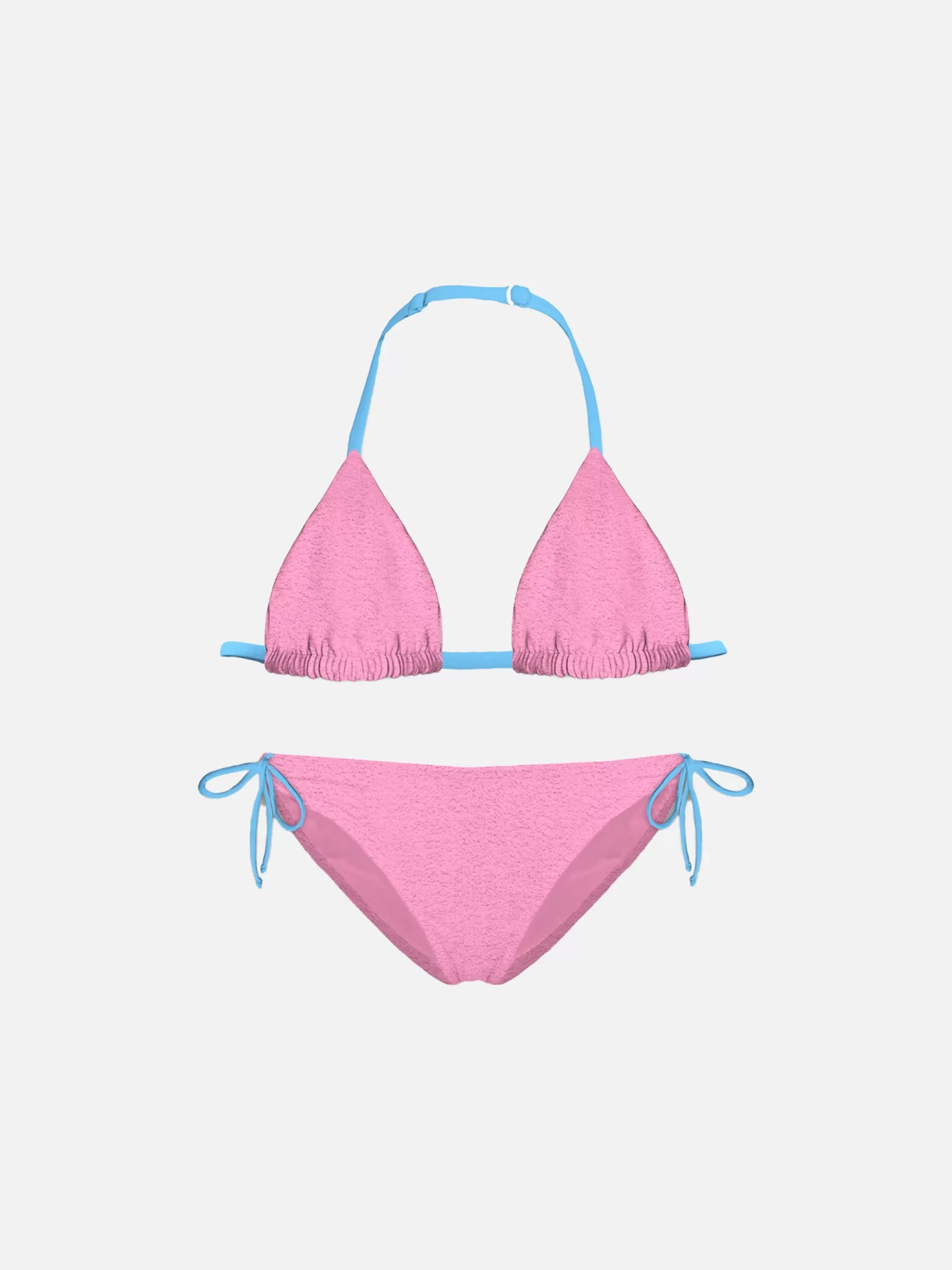 Cheap Bikini da bambina a triangolo rosa con piping Costumi Da Bagno Tinta Unita | Bikini E Slip Mare