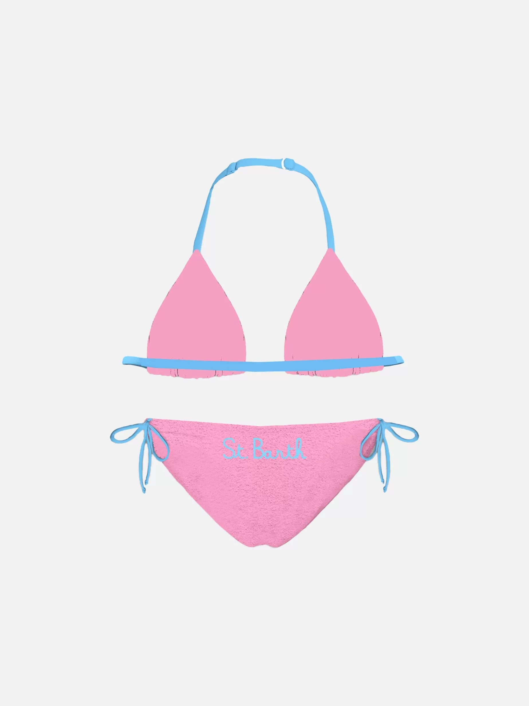 Cheap Bikini da bambina a triangolo rosa con piping Costumi Da Bagno Tinta Unita | Bikini E Slip Mare