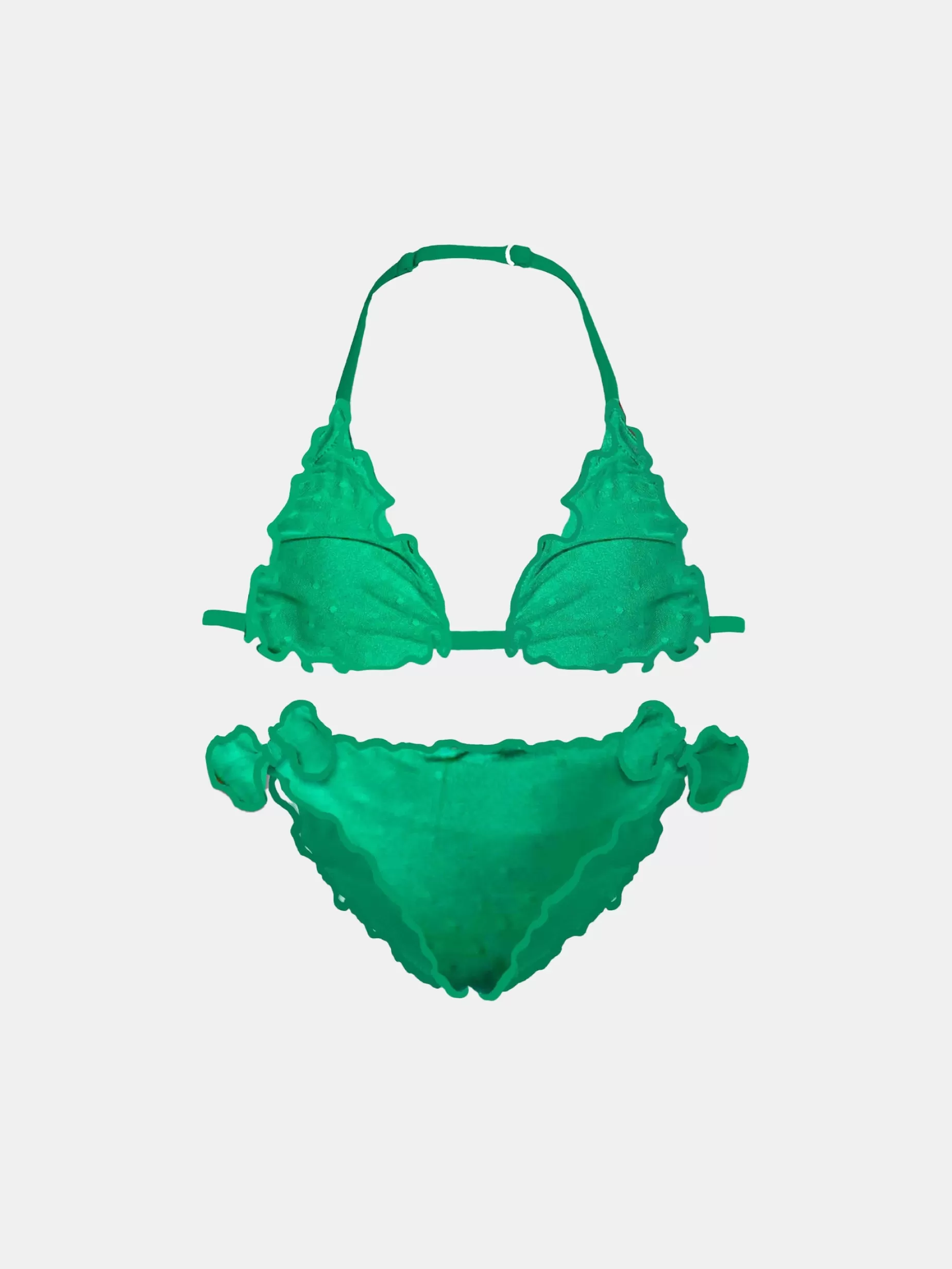 Sale Bikini da bambina a triangolo verde smeraldo Costumi Da Bagno Tinta Unita | Bikini E Slip Mare