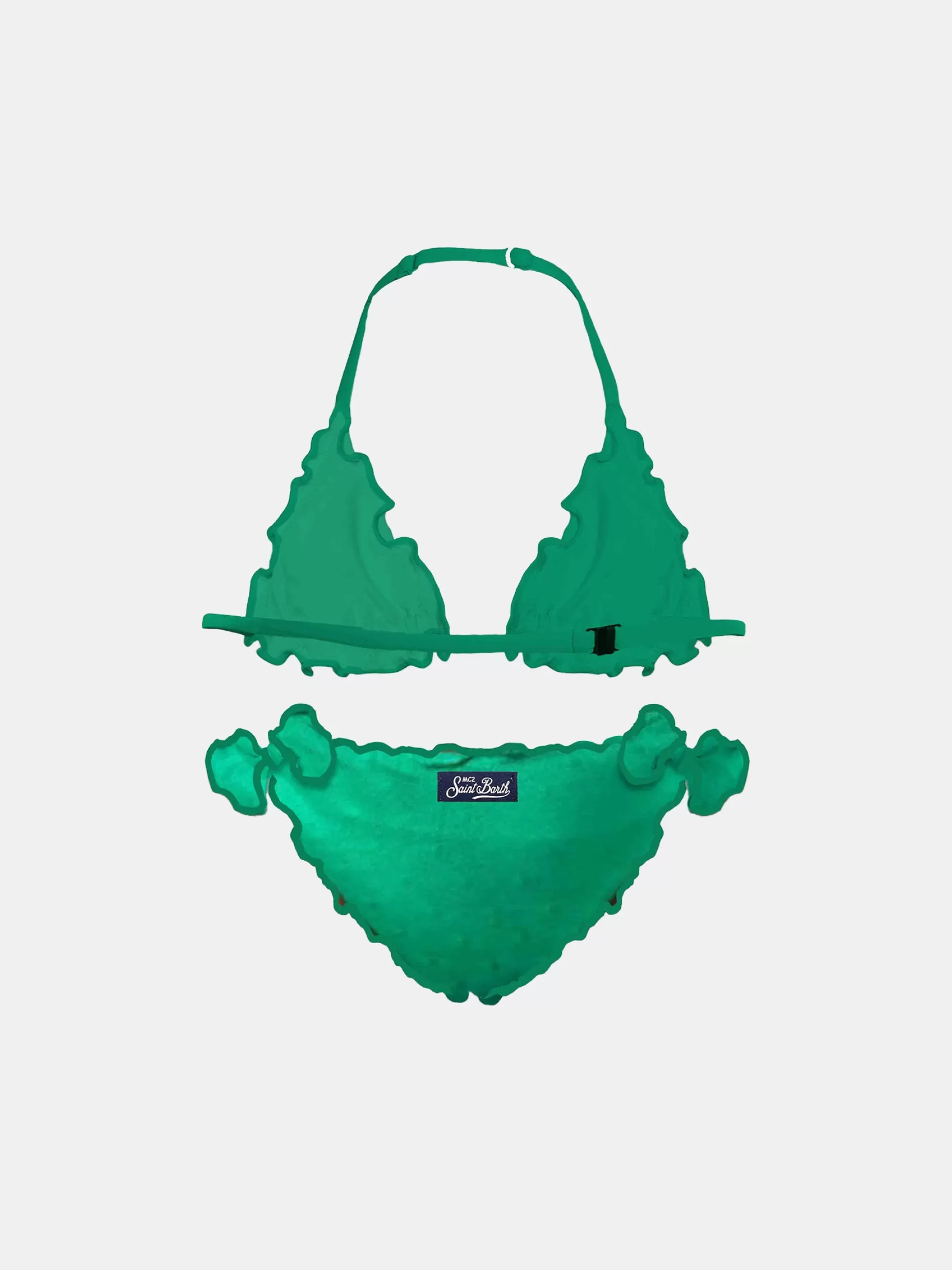 Sale Bikini da bambina a triangolo verde smeraldo Costumi Da Bagno Tinta Unita | Bikini E Slip Mare