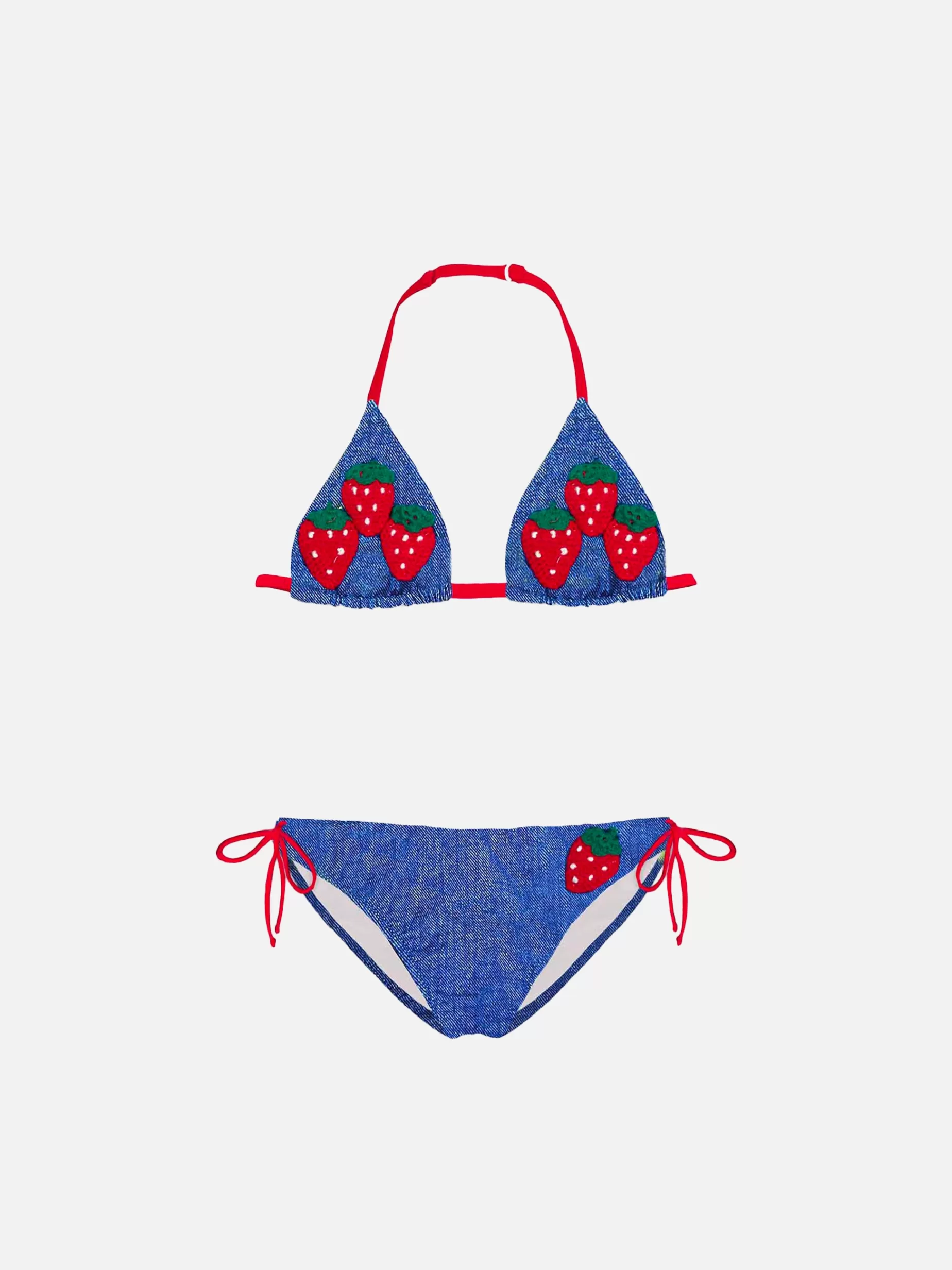 Hot Bikini da bambina denim fragola Costumi Da Bagno Stampati | Bikini E Slip Mare