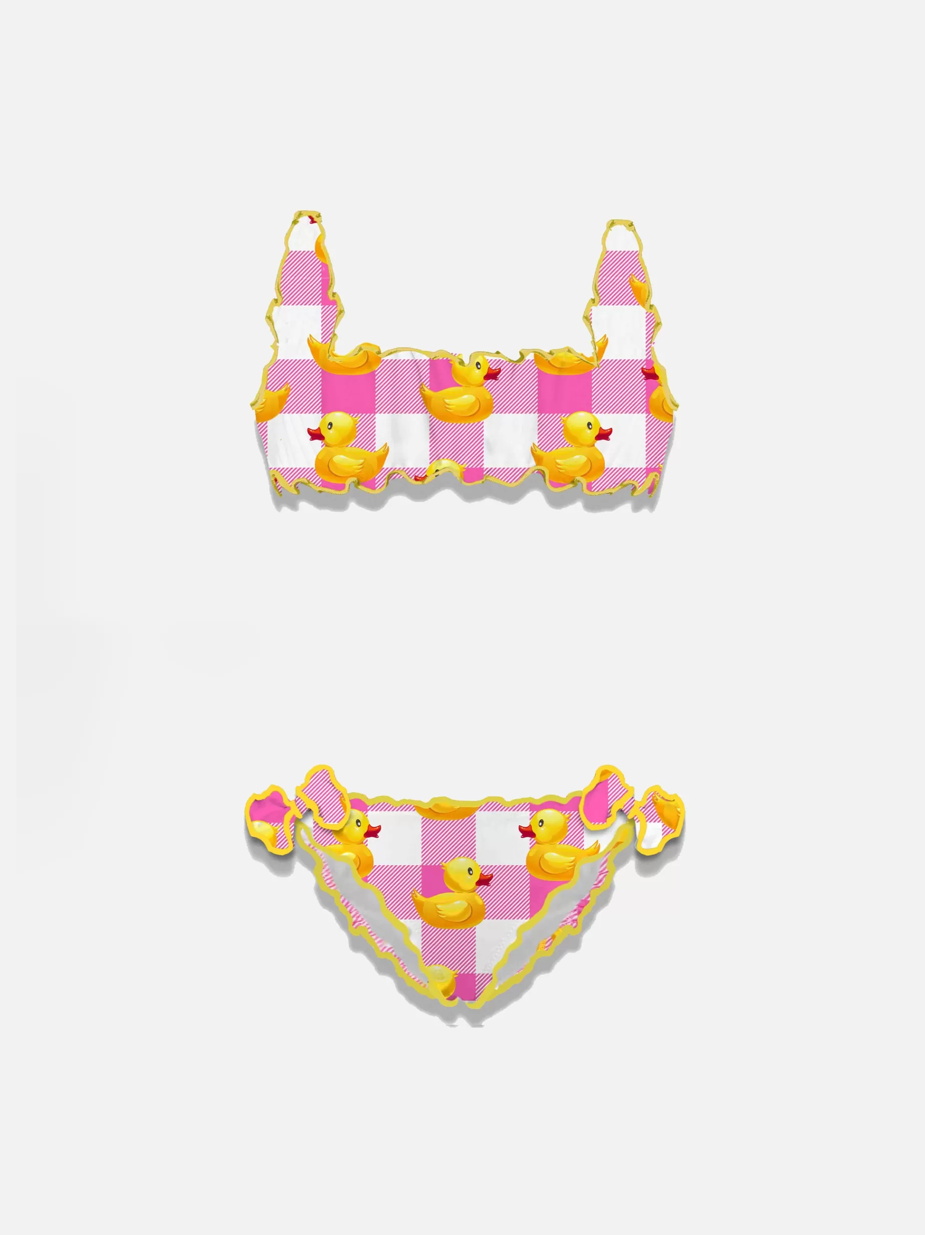 Outlet Bikini da bambina rosa vichy e papere Costumi Da Bagno Stampati | Bikini E Slip Mare