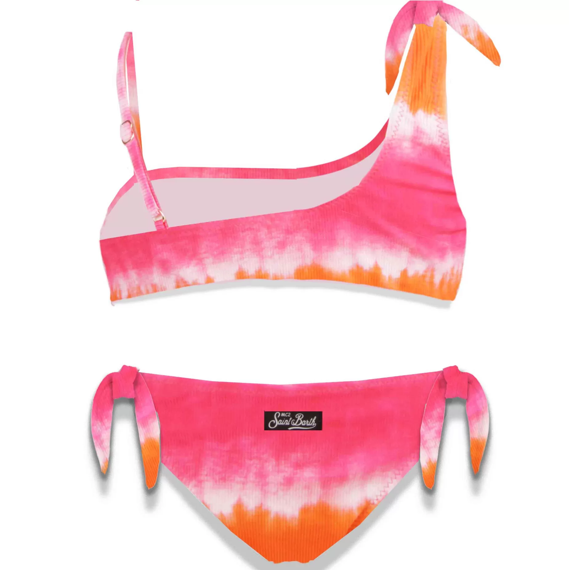 Online bikini da bambina tye die arancio e fucsia Costumi Da Bagno Stampati | Bikini E Slip Mare