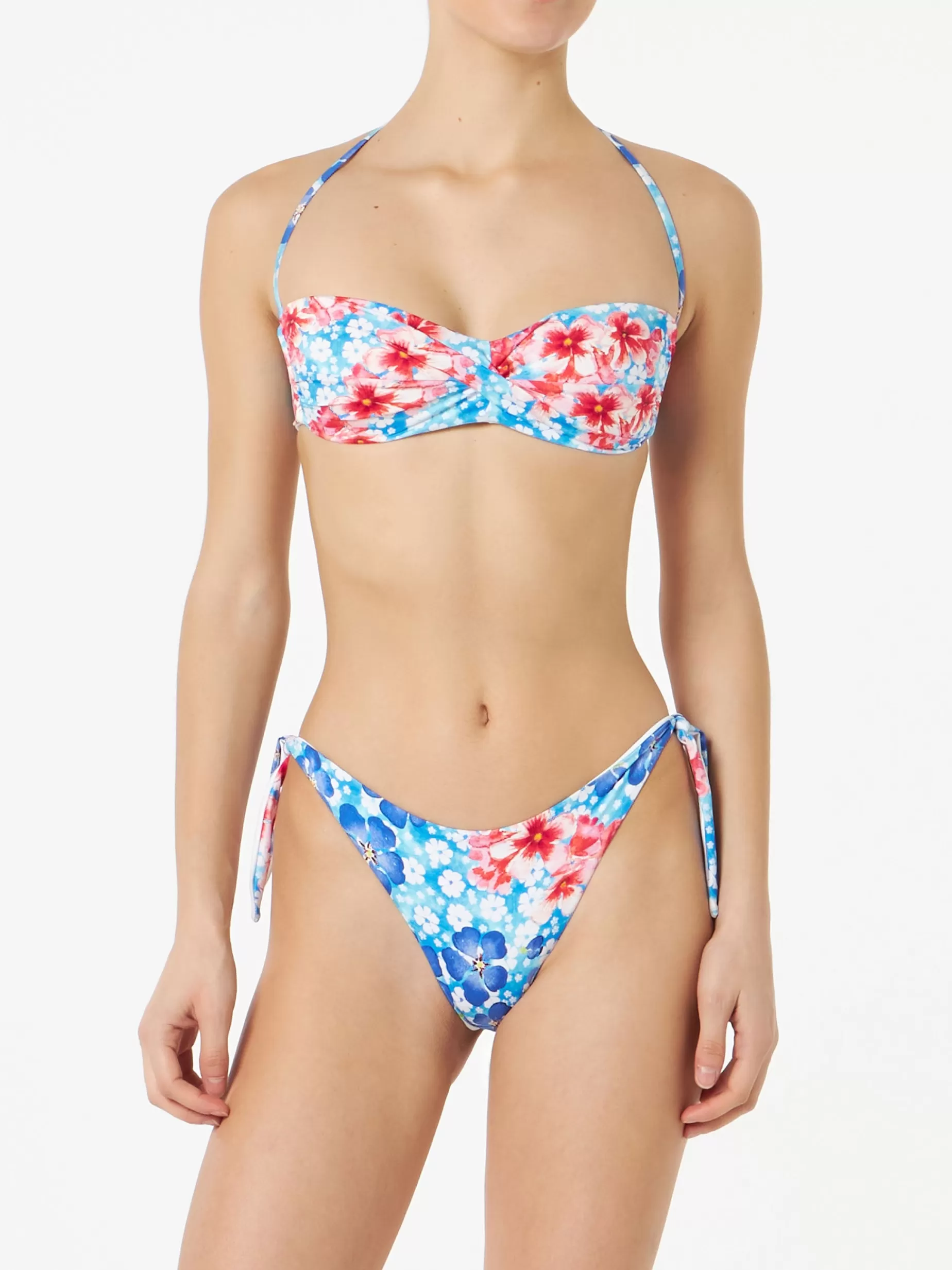 Shop Bikini da donna a fascia con stampa fiori Donna Costumi Stampati | Bikini