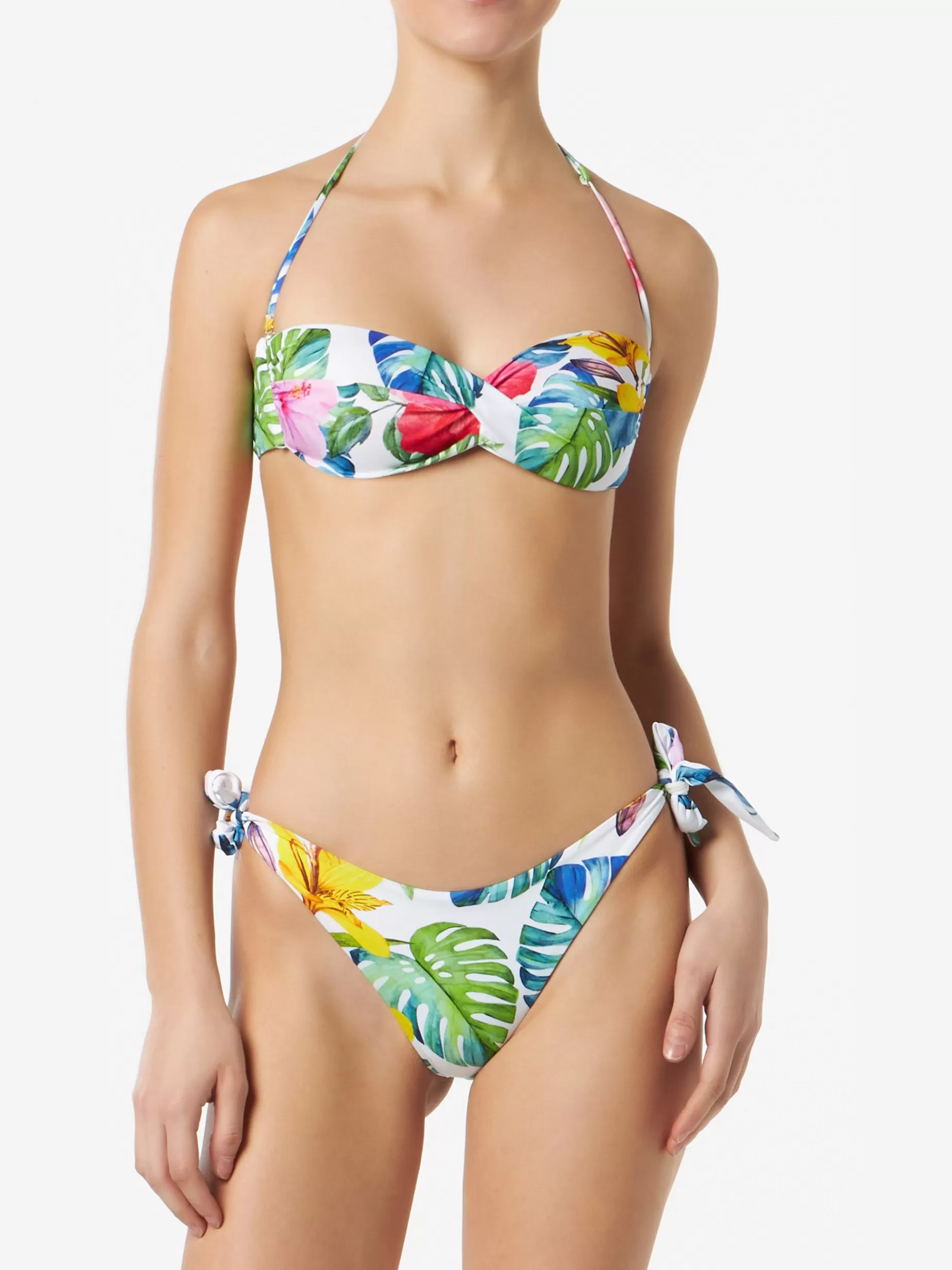 Hot Bikini da donna a fascia con stampa tropicale Donna Costumi Stampati | Bikini