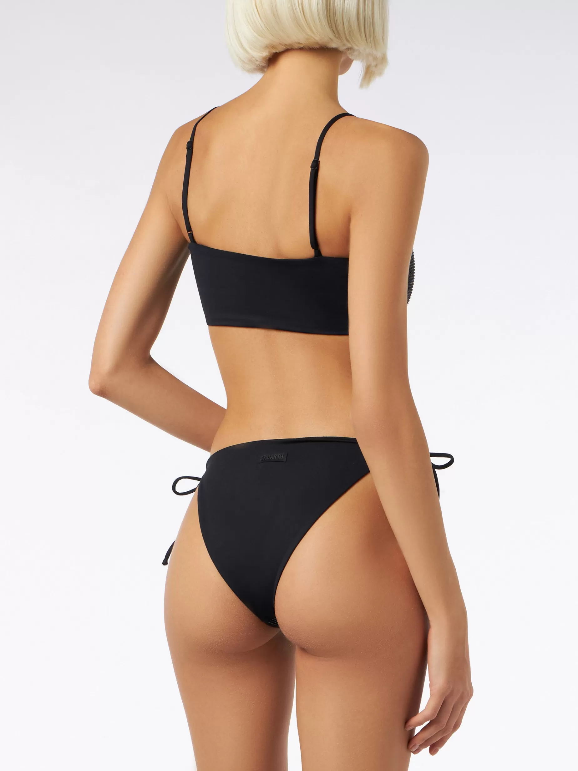 Outlet Bikini da donna a fascia nero con strass Donna Bikini