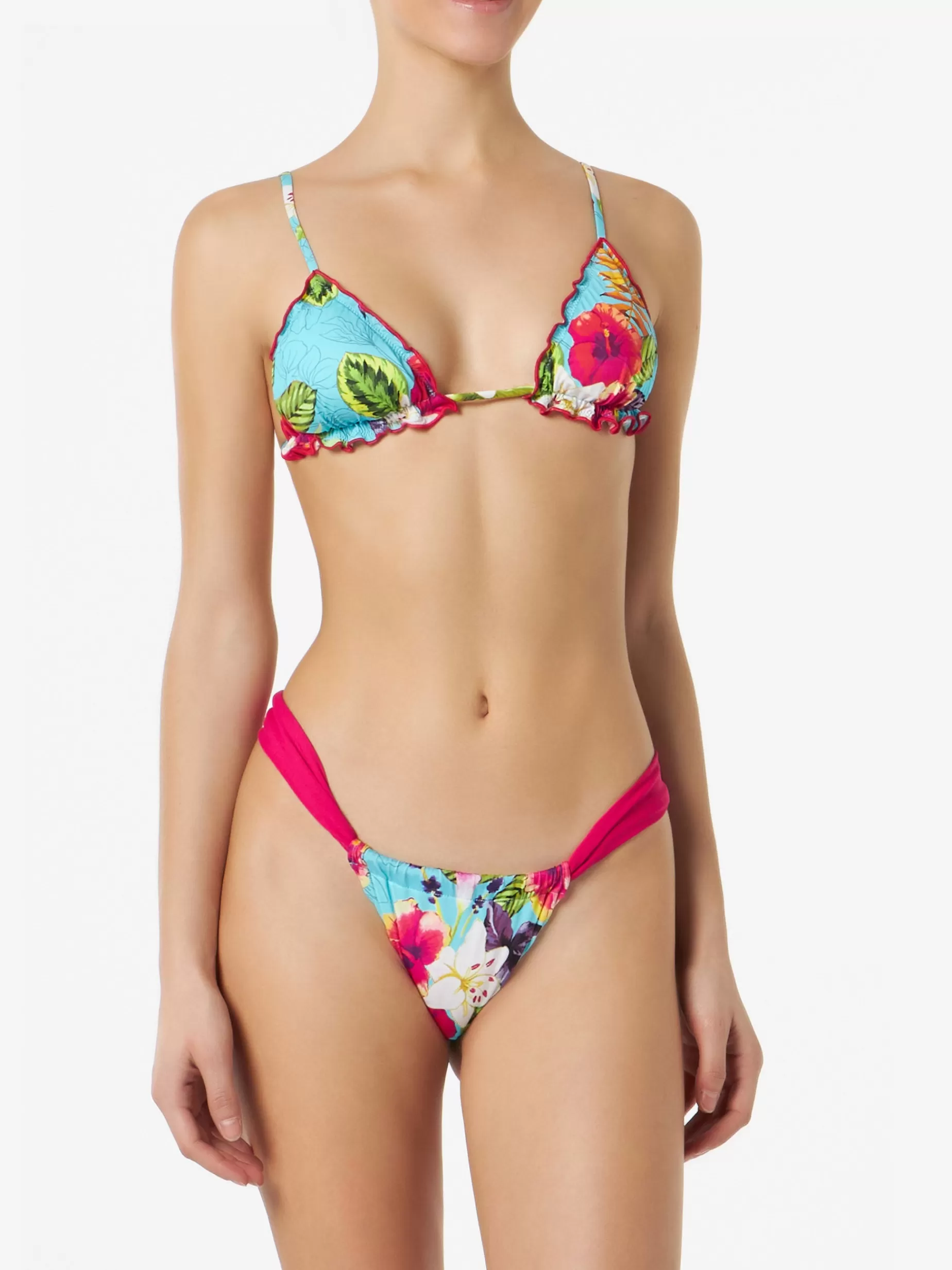 Discount Bikini da donna a triangolo con stampa Ibiscus Donna Bikini | Beachwear