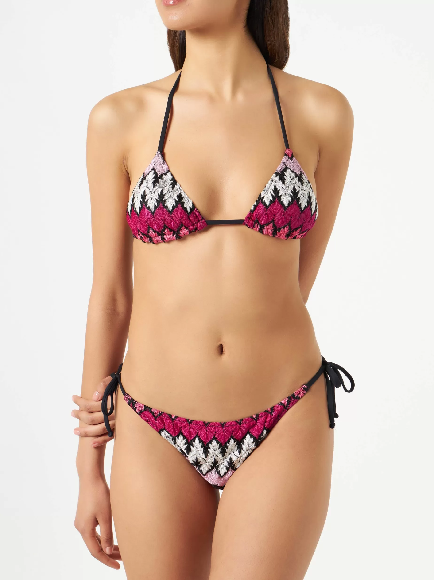 Hot Bikini da donna a triangolo in maglia chevron Donna Costumi Stampati | Bikini