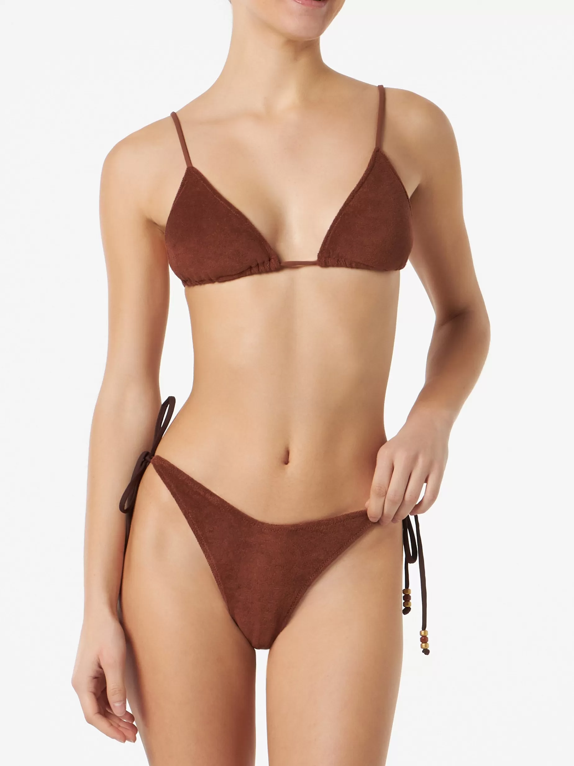 Fashion Bikini da donna a triangolo in spugna marrone Donna Bikini