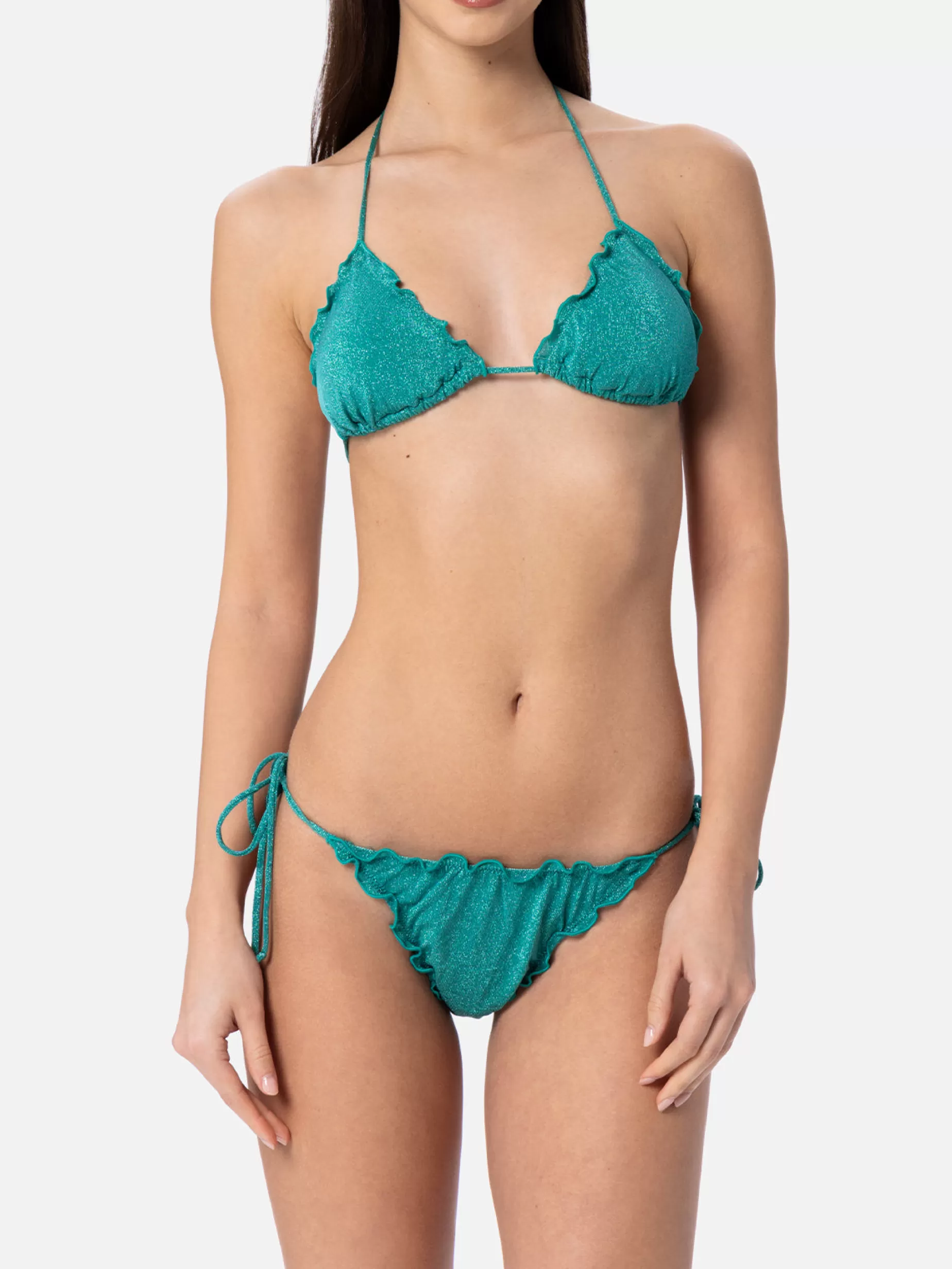 Best Sale Bikini da donna classico a triangolo verde acqua lurex Sagittarius Miami Donna Bikini