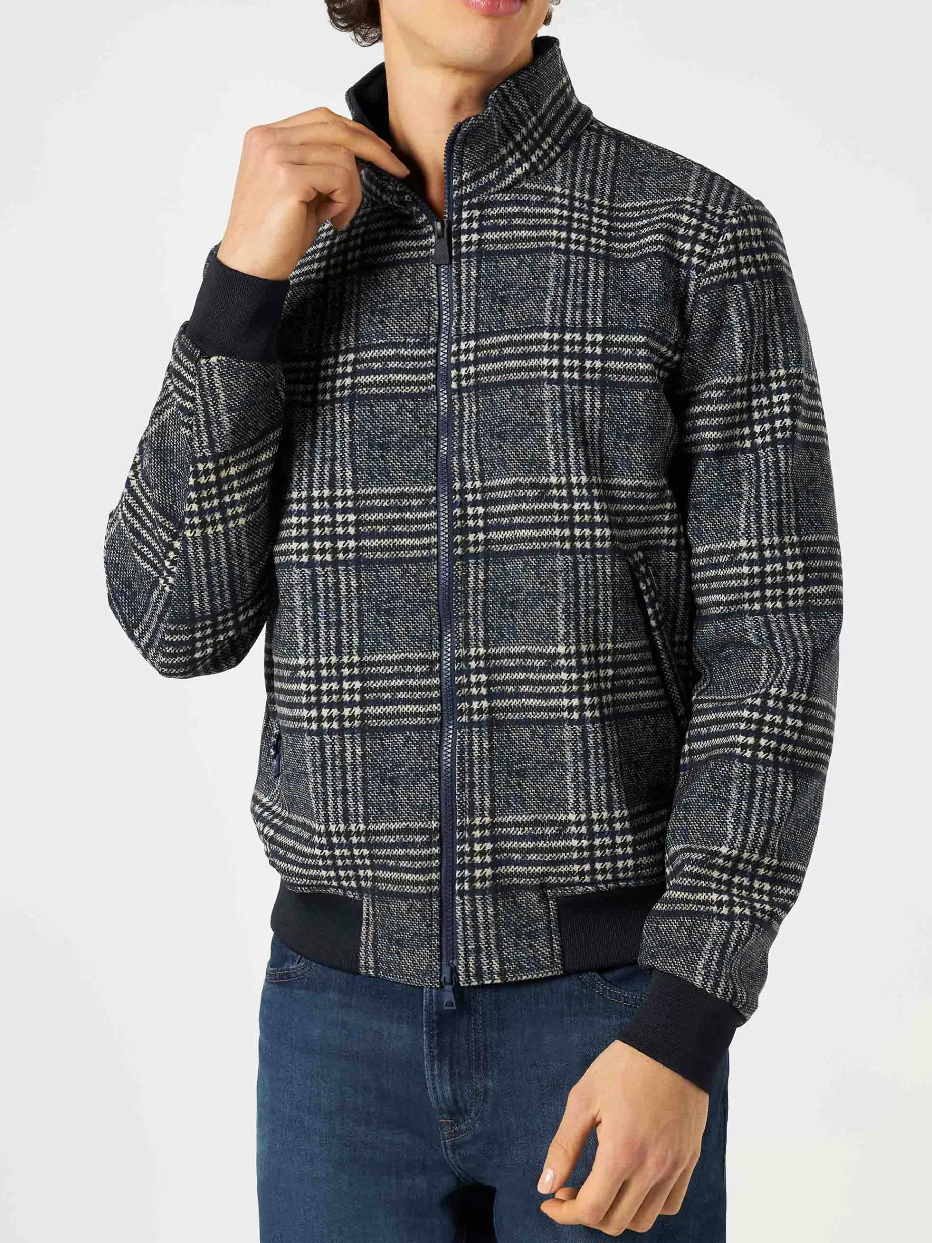 Cheap Bomber da uomo di peso medio in Principe di Galles Uomo Capispalla