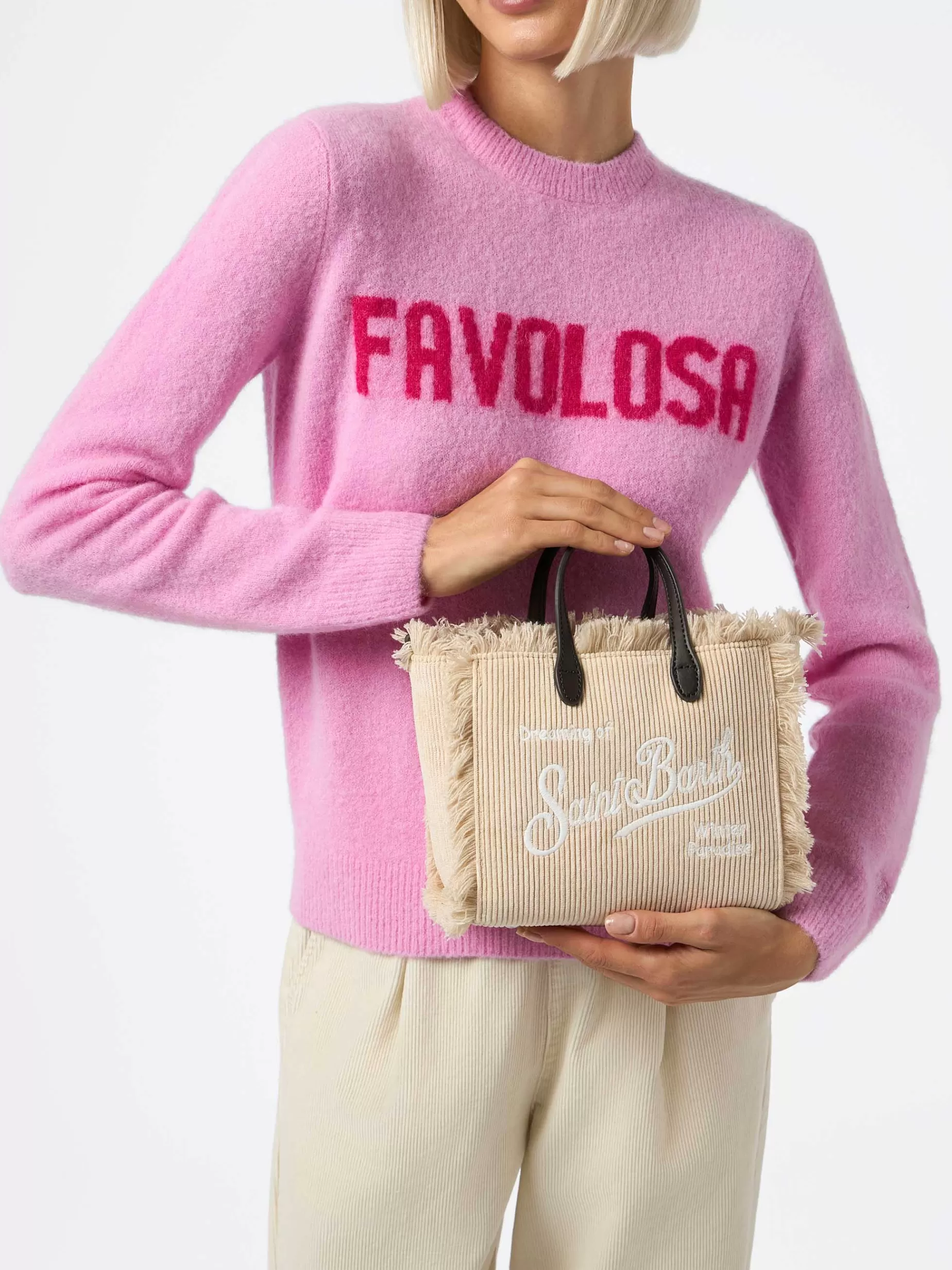 Best Sale Borsa a mano Mini Vanity in velluto a coste color cammello Donna Pouch & Borse A Tracolla | Pouch & Borse A Tracolla