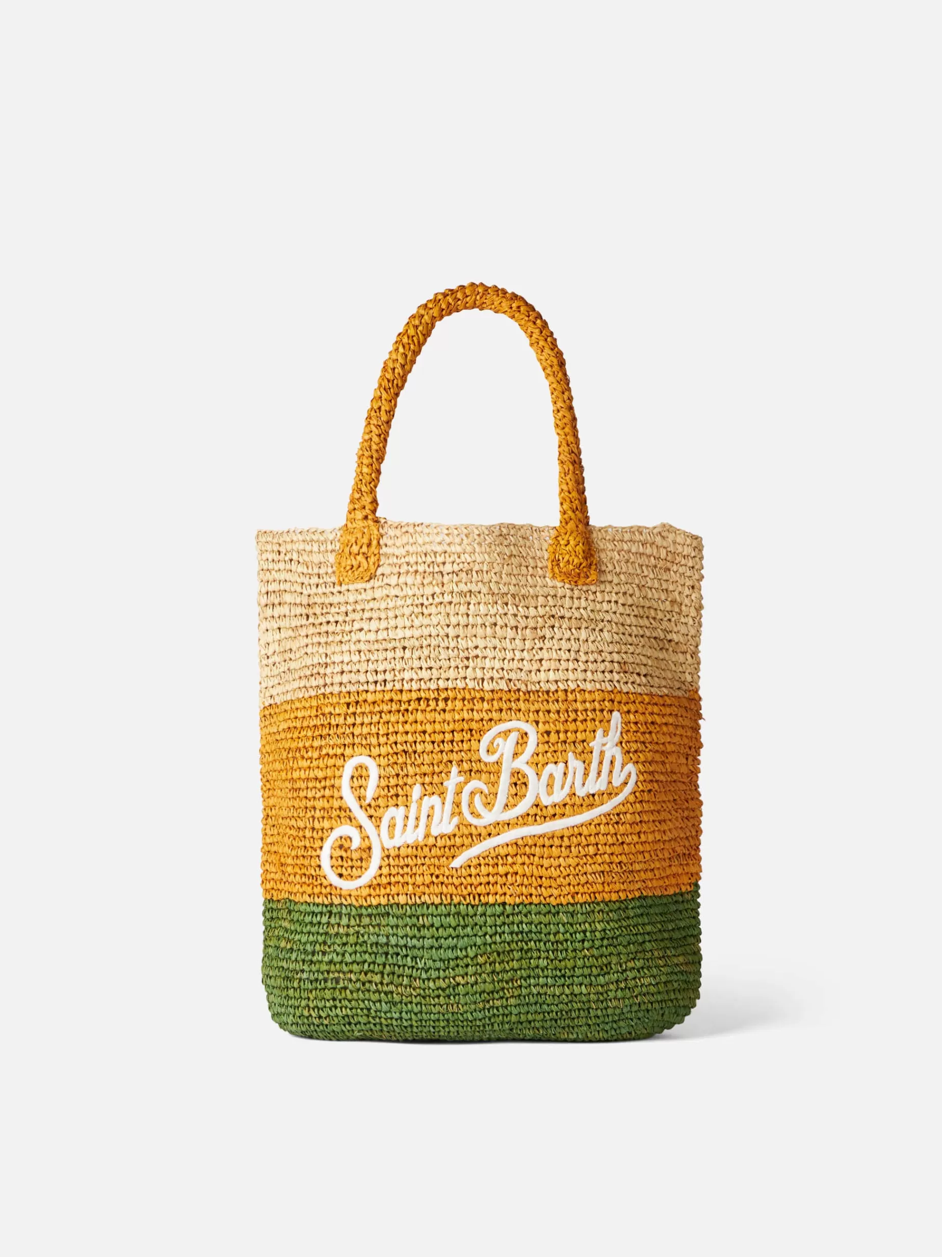 Best Sale Borsa a secchiello in rafia con righe multicolore e ricami Donna Borse A Spalla | Borse A Spalla