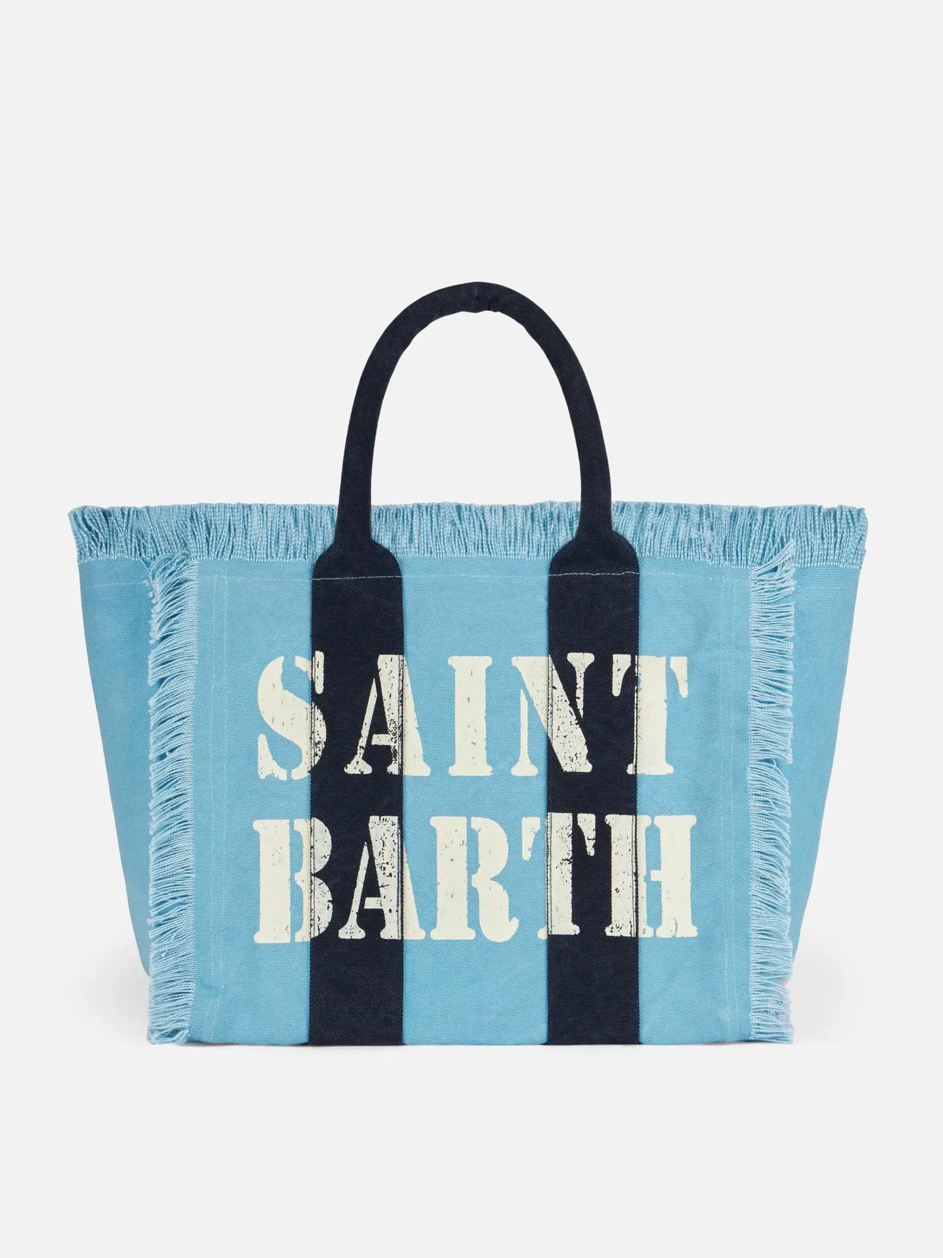 Fashion Borsa a spalla Vanity in canvas con logo Saint Barth Donna Borse A Spalla | Borse A Spalla