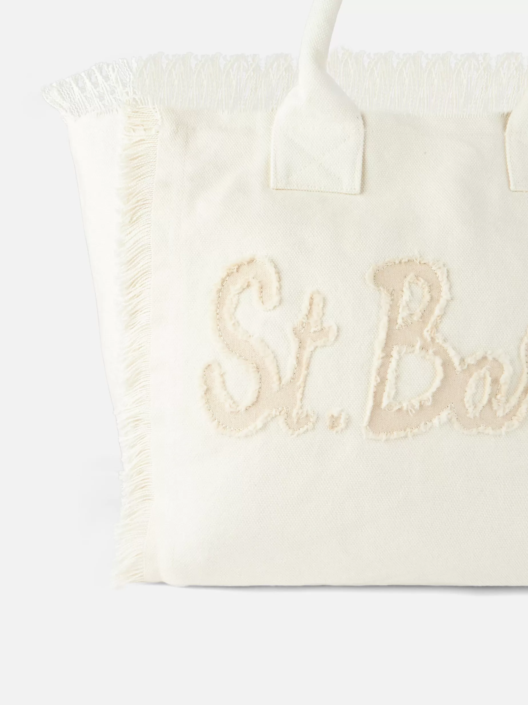 New Borsa a spalla Vanity in canvas con patch St.Barth Donna Borse A Spalla | Borse A Spalla