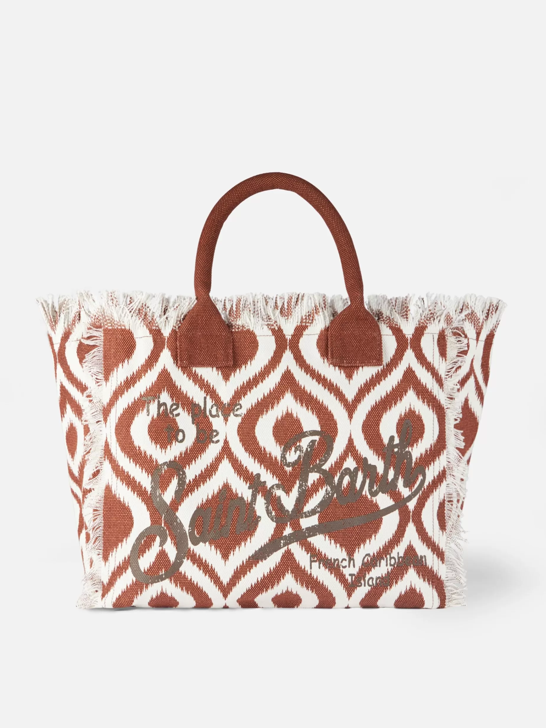 Clearance Borsa a spalla Vanity in canvas con stampa ikat Donna Borse A Spalla | Borse A Spalla