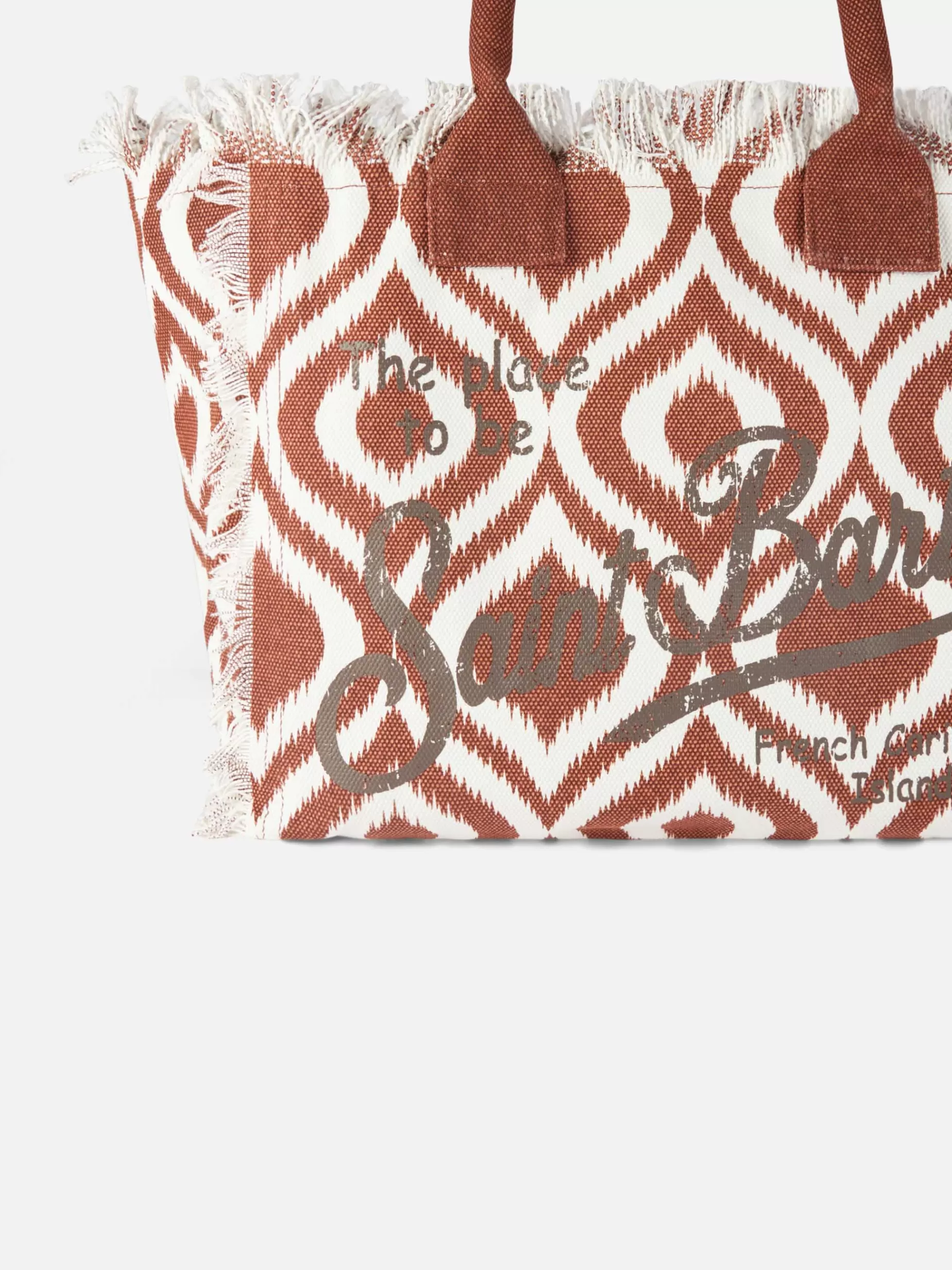Clearance Borsa a spalla Vanity in canvas con stampa ikat Donna Borse A Spalla | Borse A Spalla