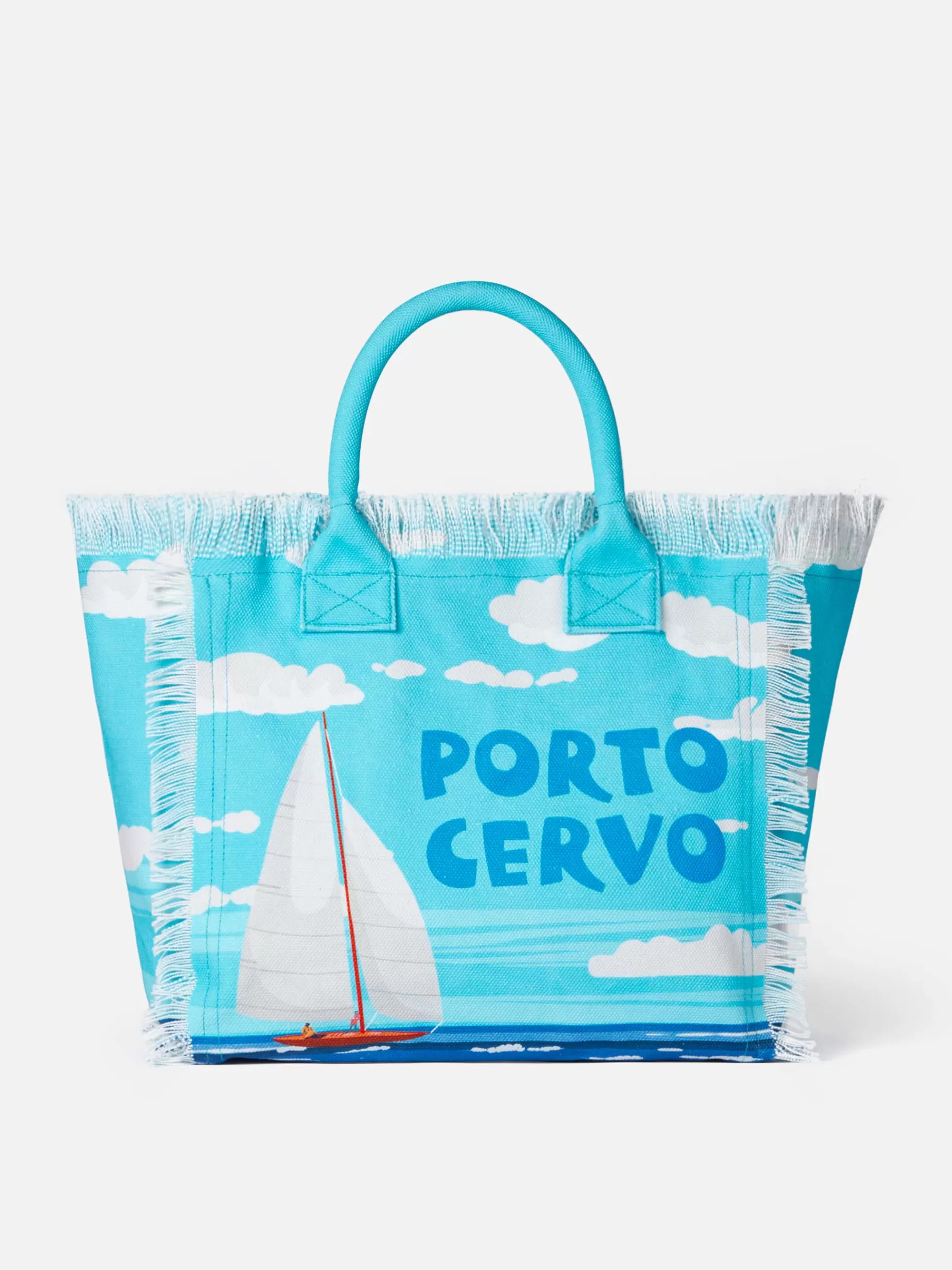 Best Sale Borsa a spalla Vanity in canvas con stampa Porto Cervo Donna Borse A Spalla | Borse A Spalla