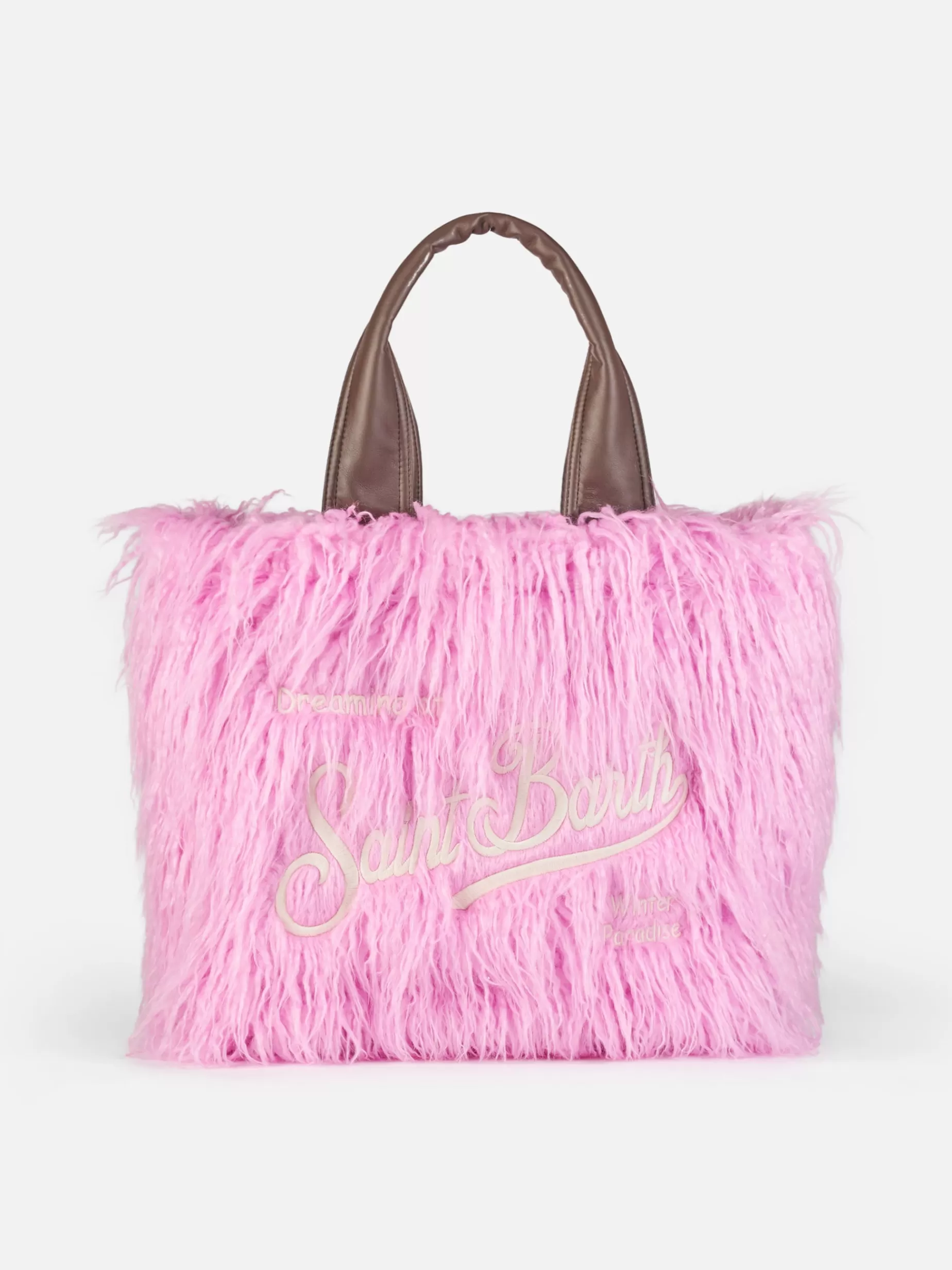 New Borsa a spalla Vanity in morbida pelliccia con ricamo Saint Barth Donna Borse A Spalla | Borse A Spalla