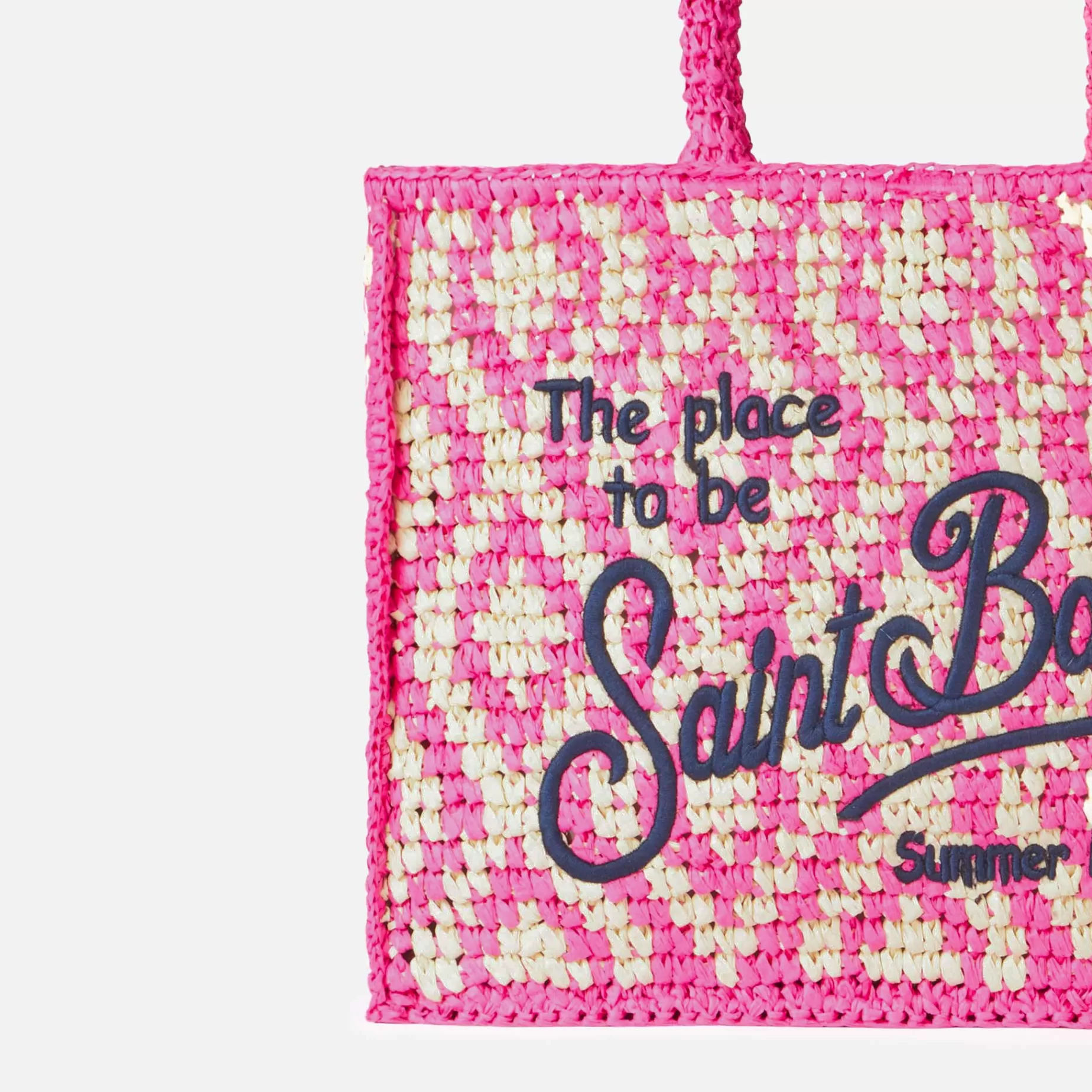 Online Borsa a spalla Vanity in rafia con ricamo Saint Barth Donna Borse A Spalla | Borse A Spalla