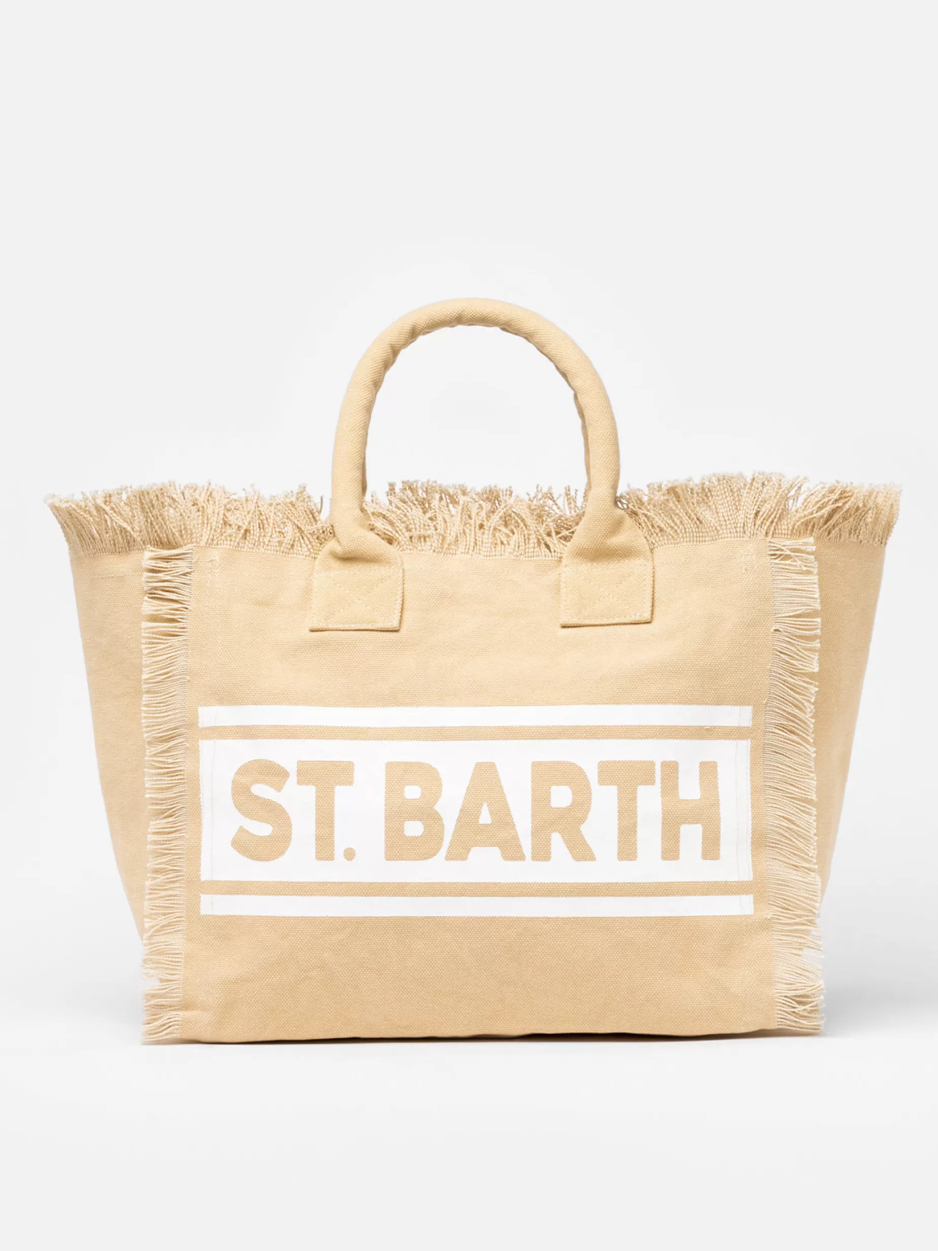 Shop Borsa a spalla Vanity in tela di cotone beige Donna Borse A Spalla | Borse A Spalla