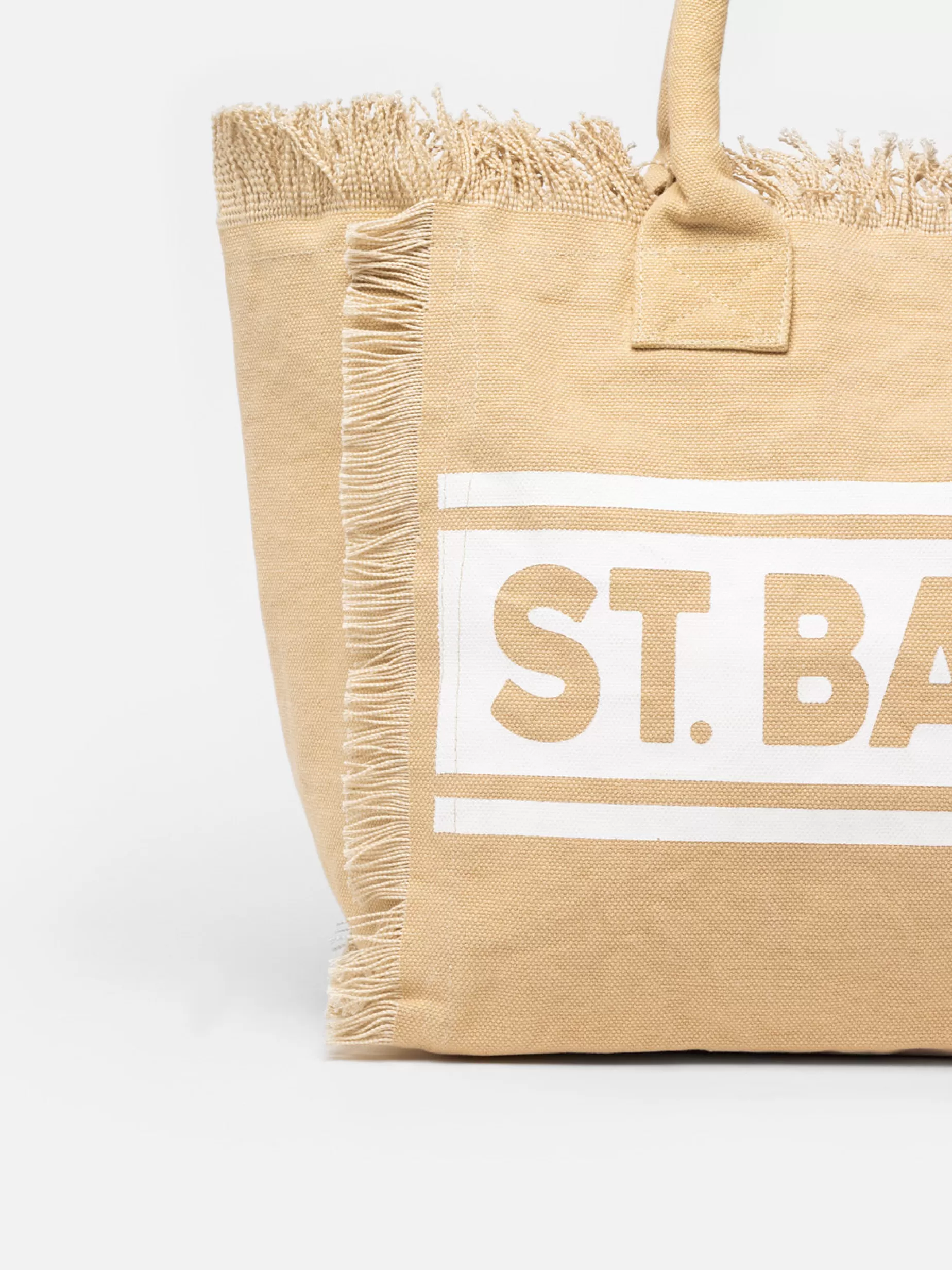Shop Borsa a spalla Vanity in tela di cotone beige Donna Borse A Spalla | Borse A Spalla