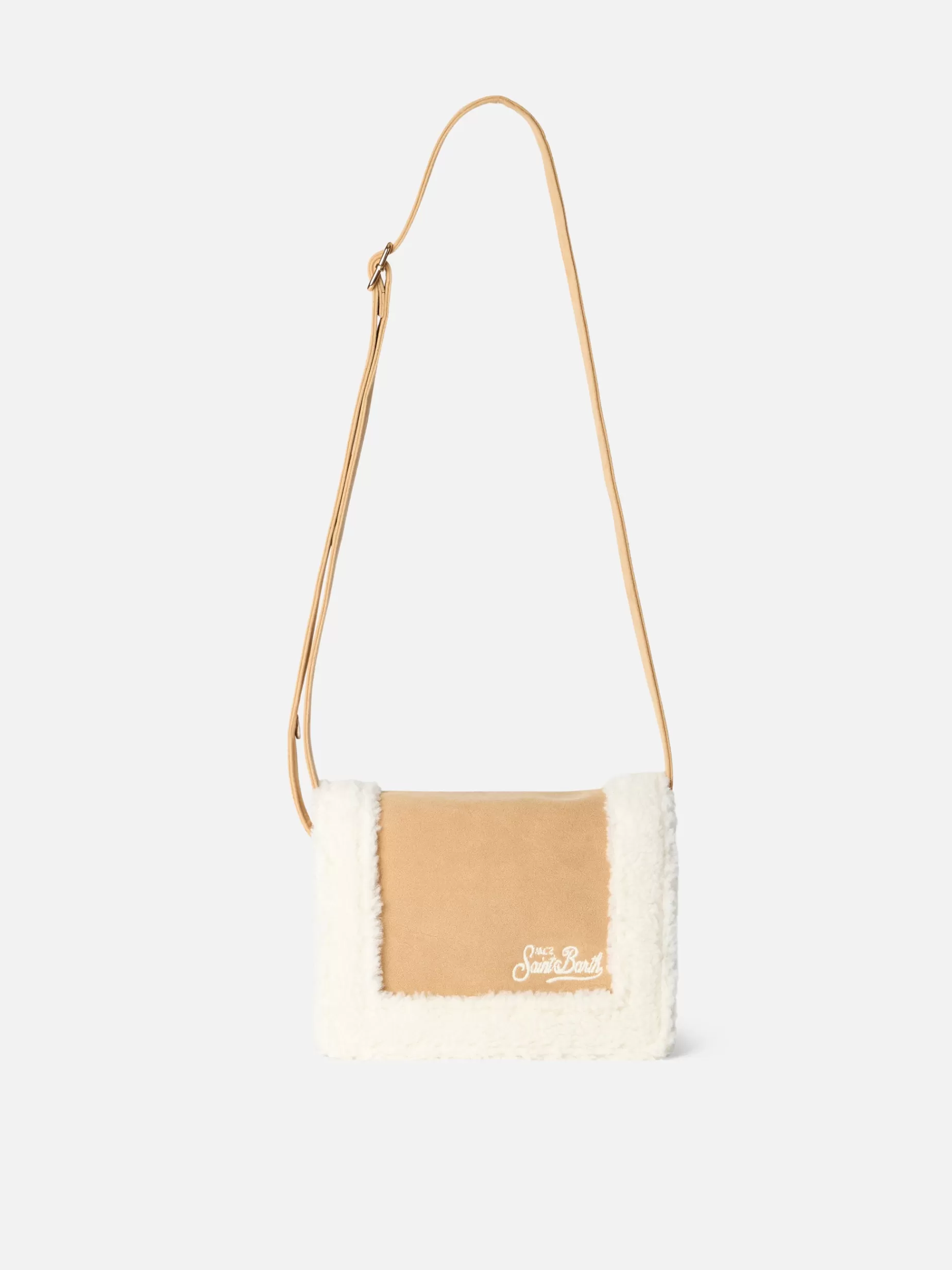 Best Sale Borsa a tracolla effetto montone cammello con dettagli in montone Donna Pouch & Borse A Tracolla | Pouch & Borse A Tracolla