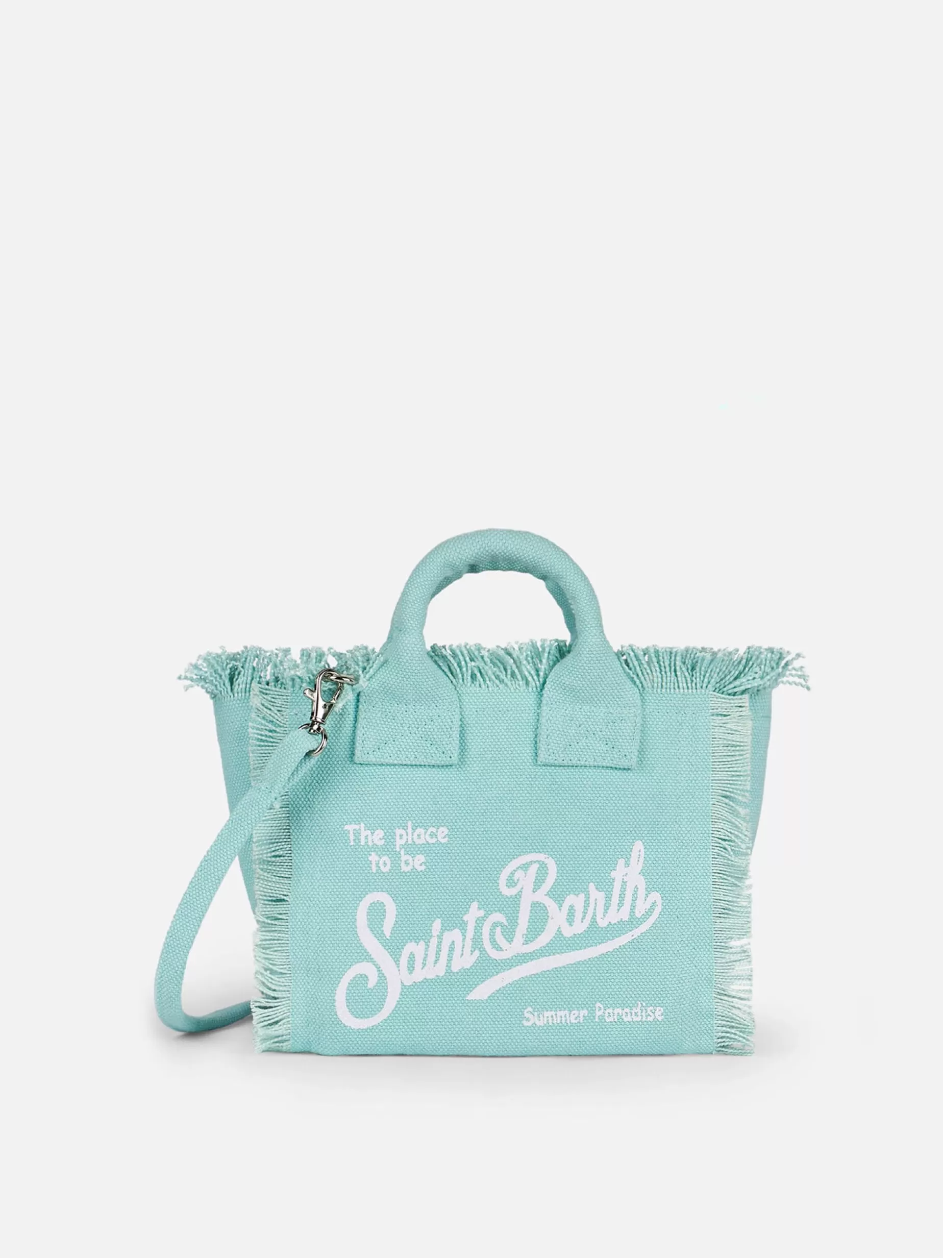 Best Borsa Mini Vanity in tela di cotone verde acqua Donna Borse A Mano | Borse A Mano