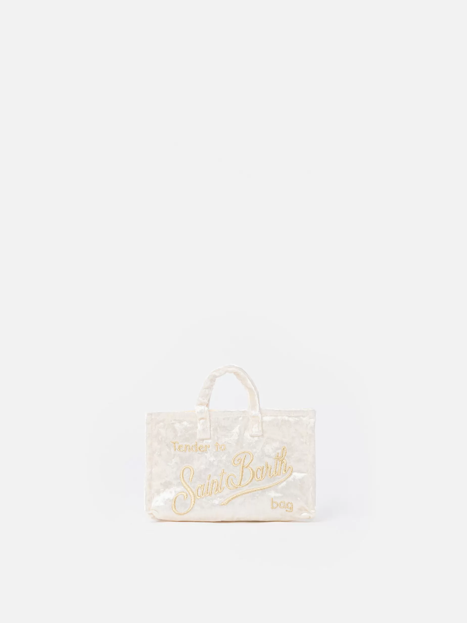 Best Borsa per telefono in ciniglia bianca con ricamo del logo Saint Barth Donna Micro Borse | Micro Borse