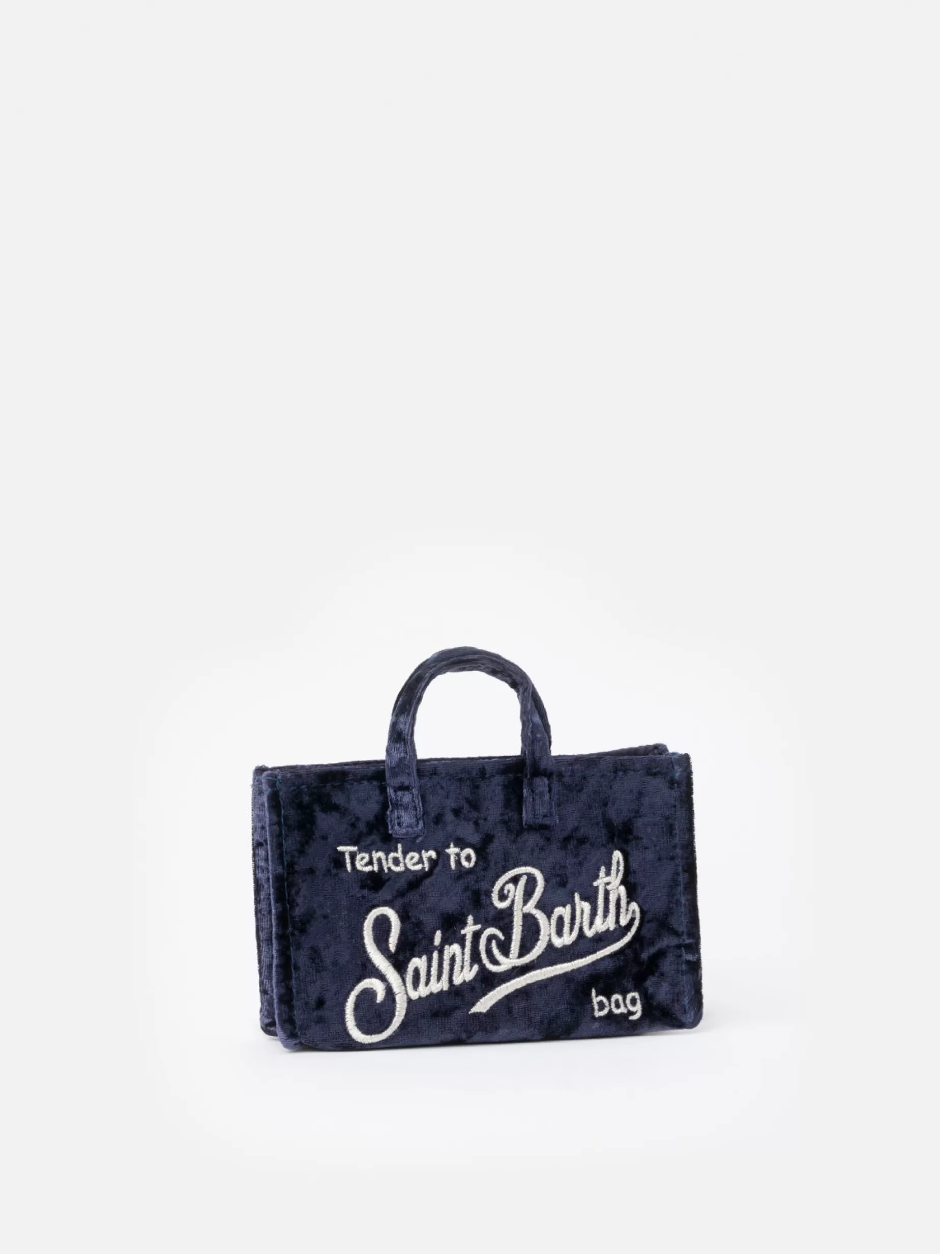 Best Sale Borsa per telefono in ciniglia blu navy con ricamo del logo Saint Barth Donna Micro Borse | Micro Borse