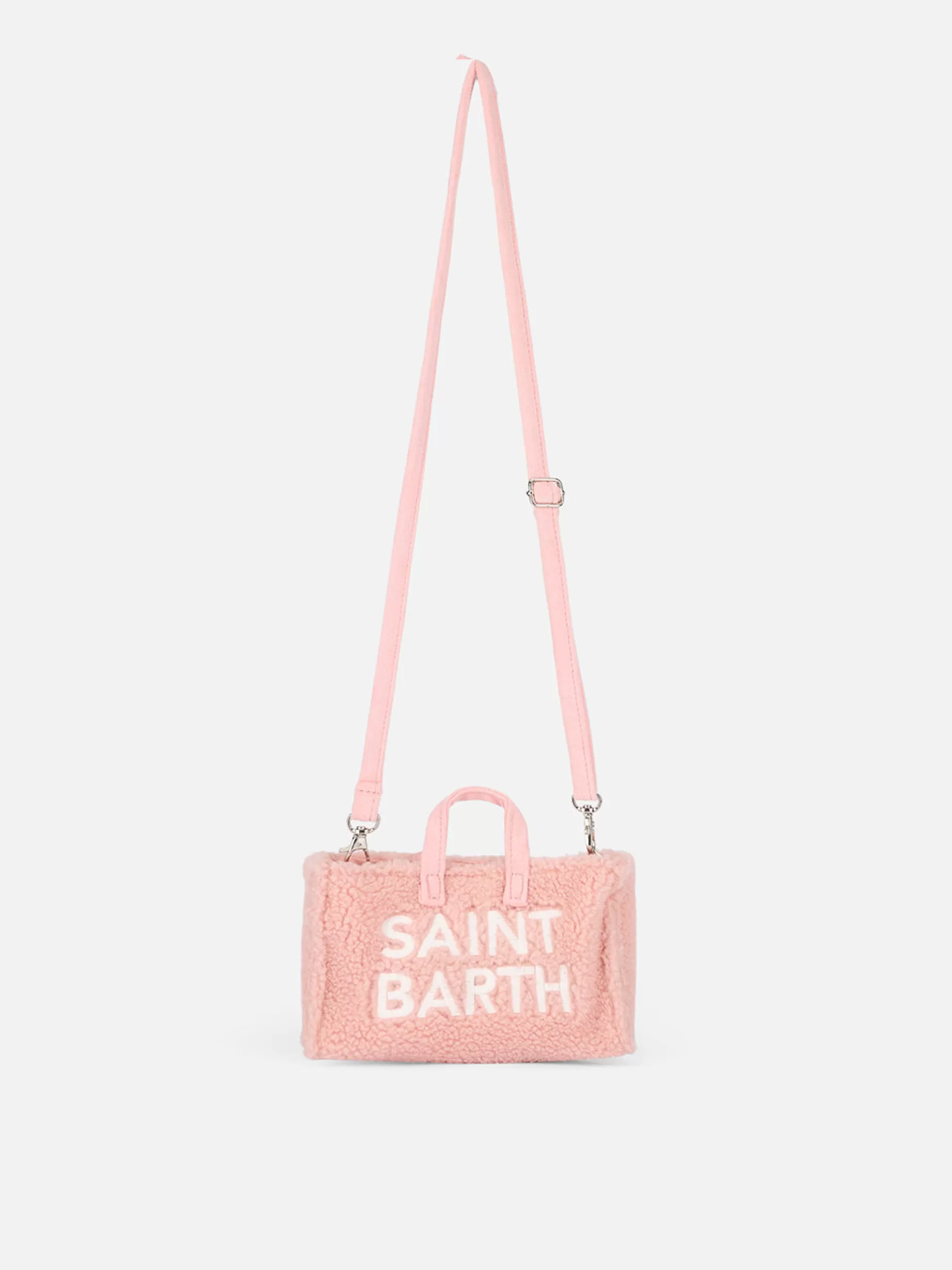 Clearance Borsa per telefono in tessuto teddy rosa con ricamo del logo Saint Barth Donna Micro Borse | Micro Borse