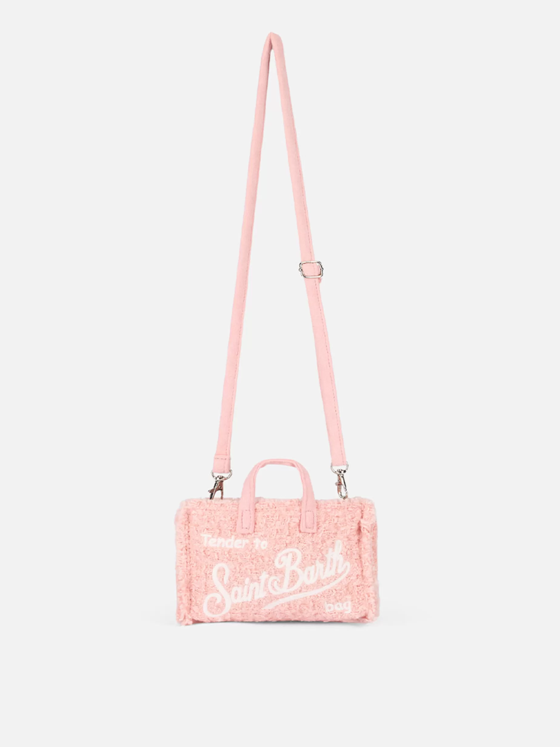 Discount Borsa per telefono in tweed rosa con ricamo del logo Saint Barth Donna Micro Borse | Micro Borse