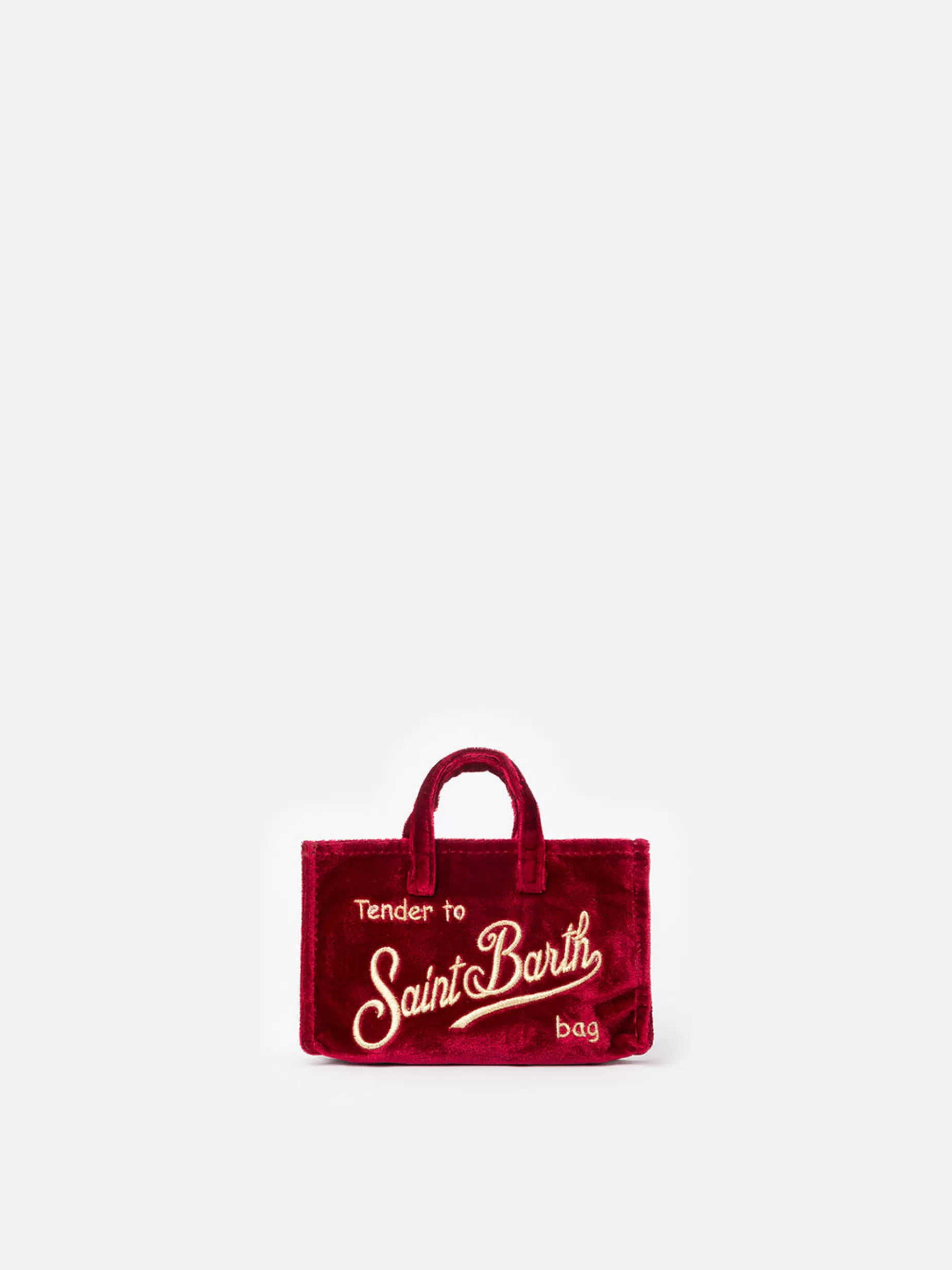 Hot Borsa per telefono in velluto bordeaux con ricamo del logo Saint Barth Donna Pouch & Borse A Tracolla | Pouch & Borse A Tracolla