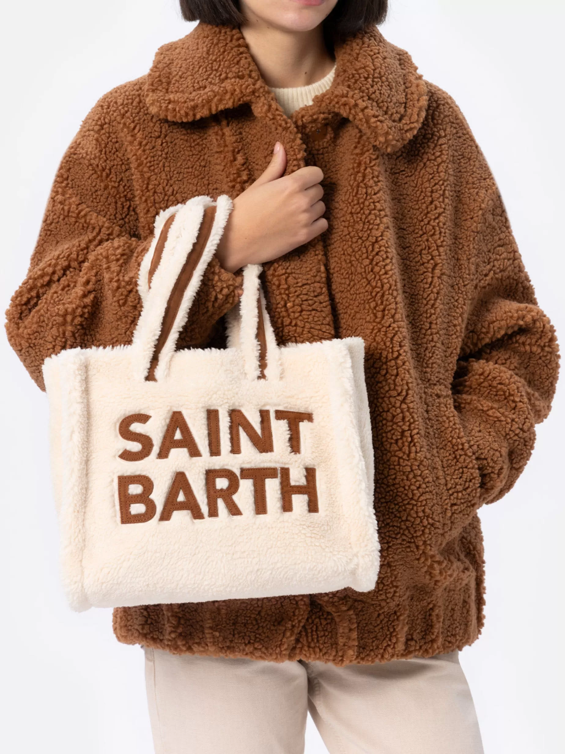 Cheap Borsa piccola morbida bianca Teddy con logo Saint Barth e tracolla Donna Borse A Spalla | Borse A Spalla