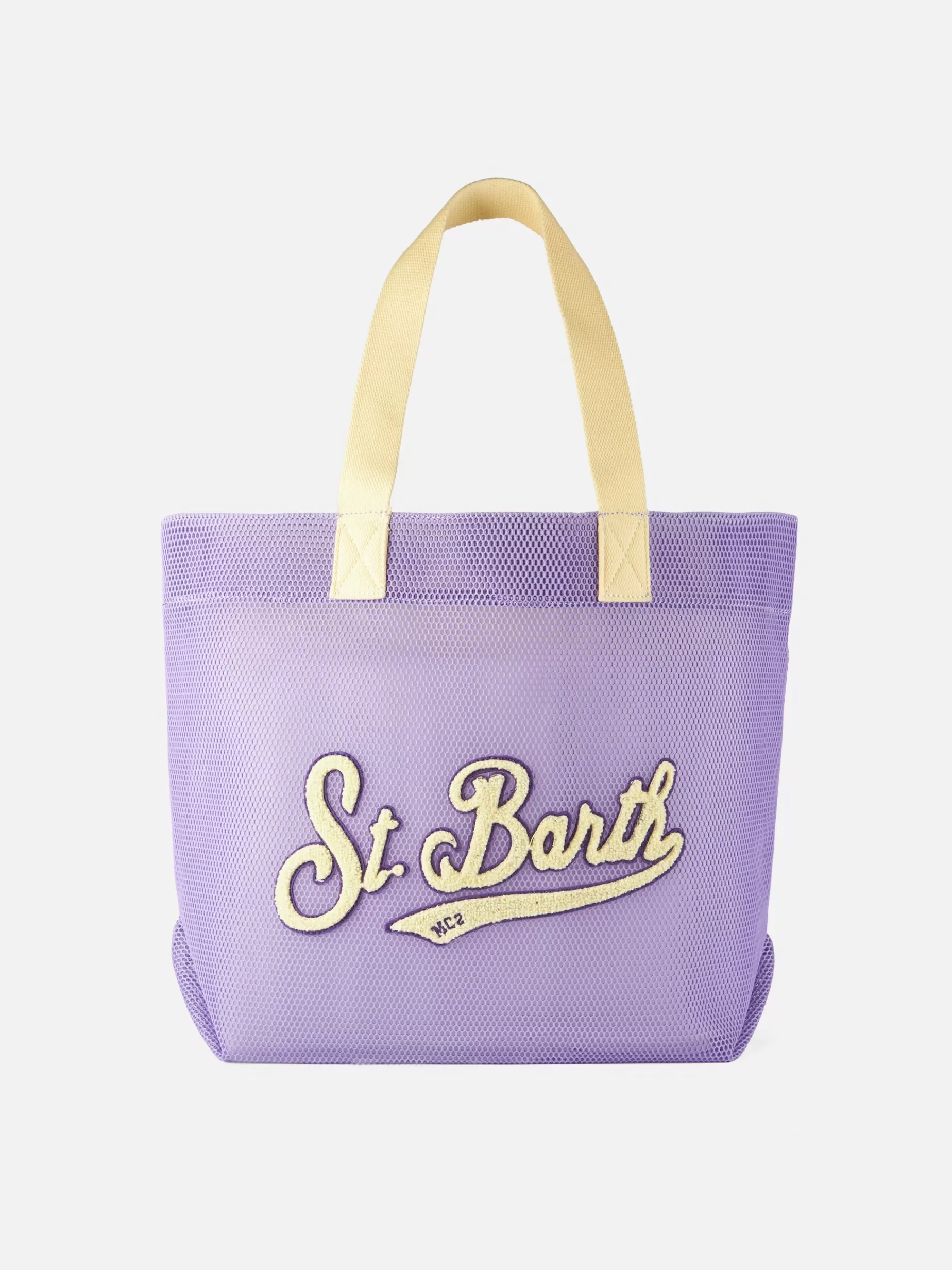 Shop Borsa shopper in rete viola con toppa in spugna | MELISSA SATTA SPECIAL EDITION Donna Borse A Spalla | Borse A Spalla