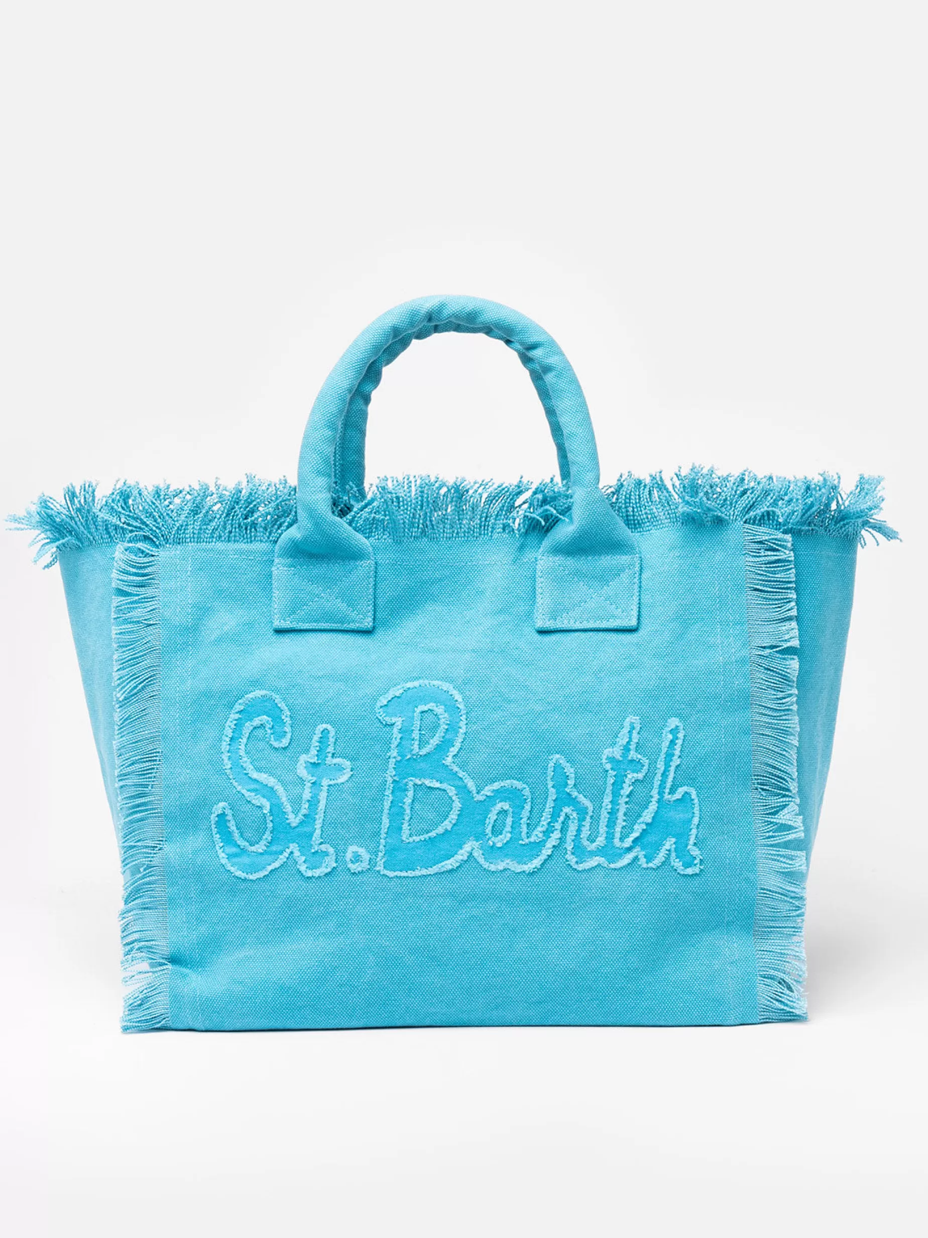Best Borsa tote Vanity in tela di cotone azzurro con toppa con logo Donna Borse A Spalla | Borse A Spalla
