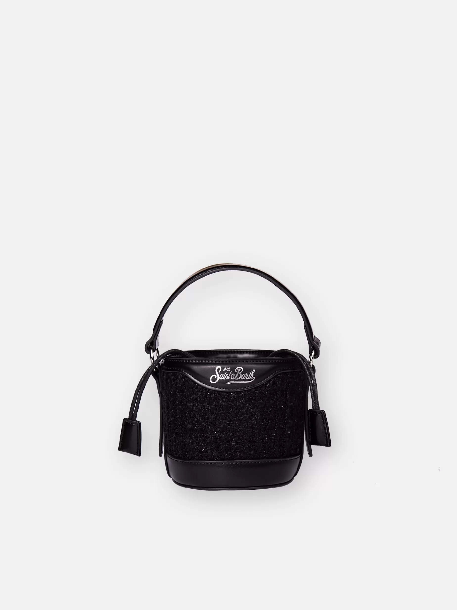 Online Bucket bag Mia with black tweed fabric Donna Micro Borse | Micro Borse