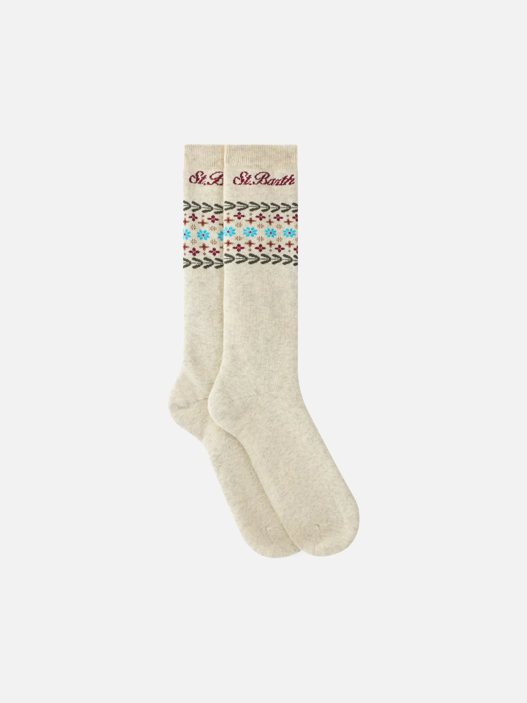New Calzini da donna a metà altezza con stampa fair isle Donna Calze