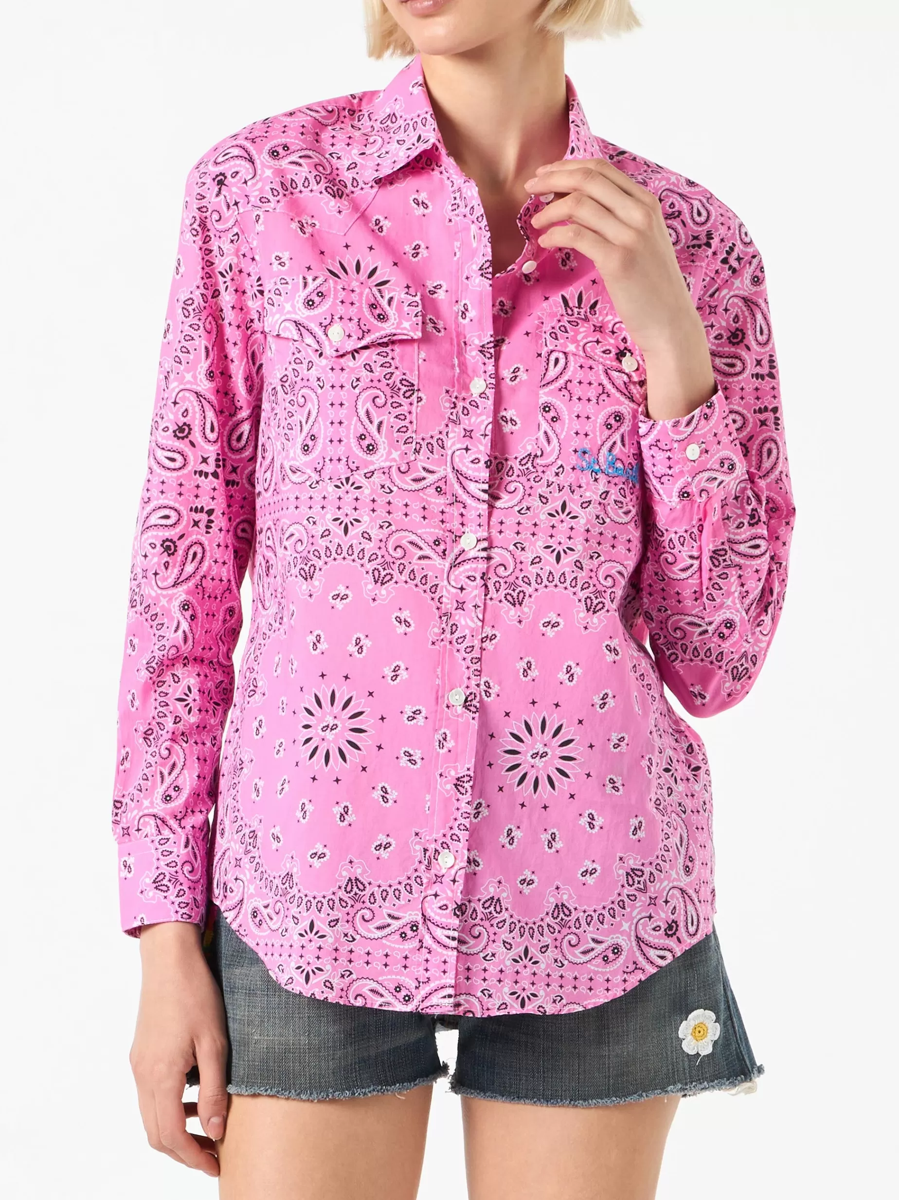 Store Camicia da donna con stampa bandana rosa Donna Camicie E Top