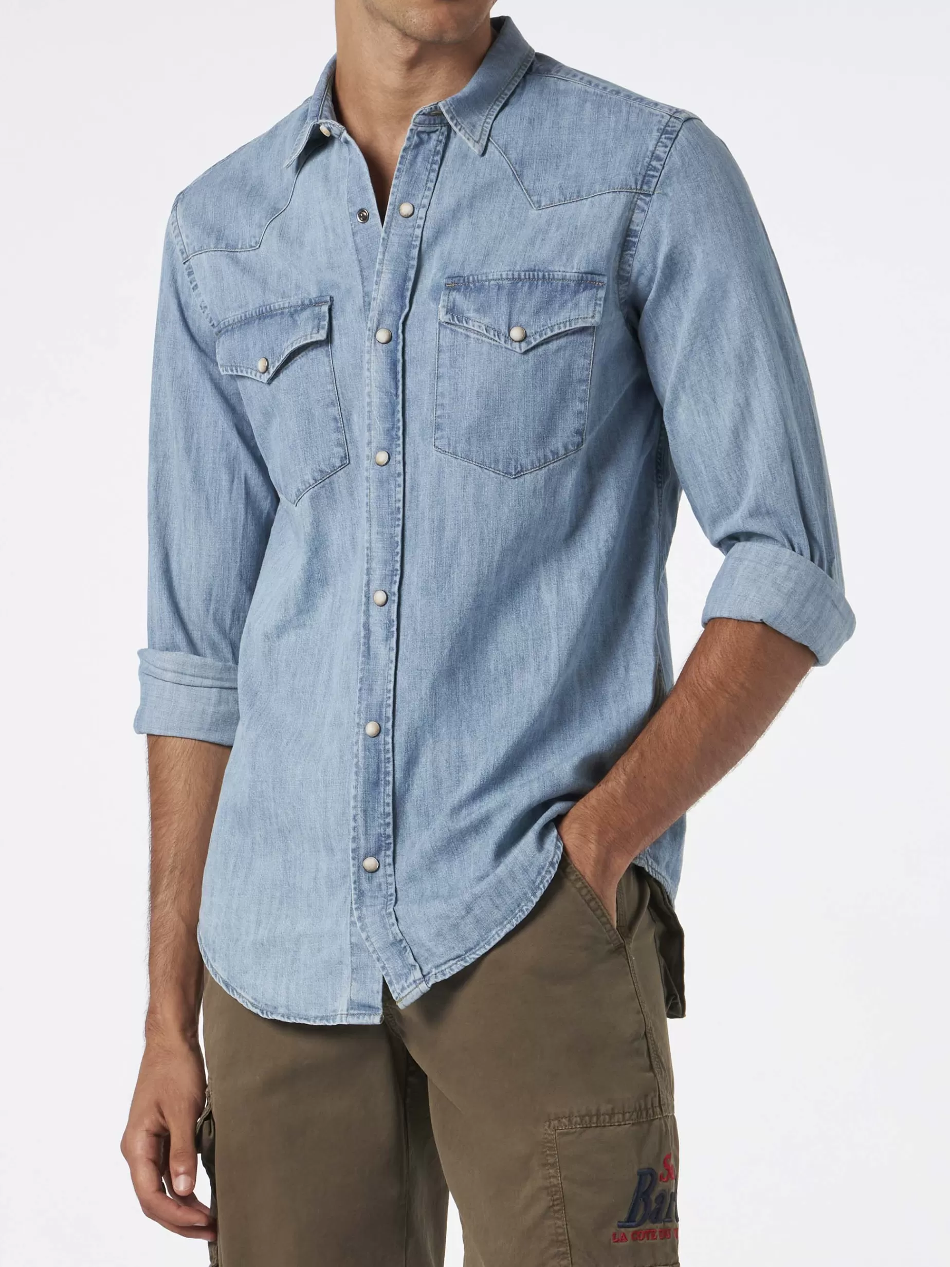 Shop Camicia da uomo in cotone denim Uomo Camicie | Abbigliamento