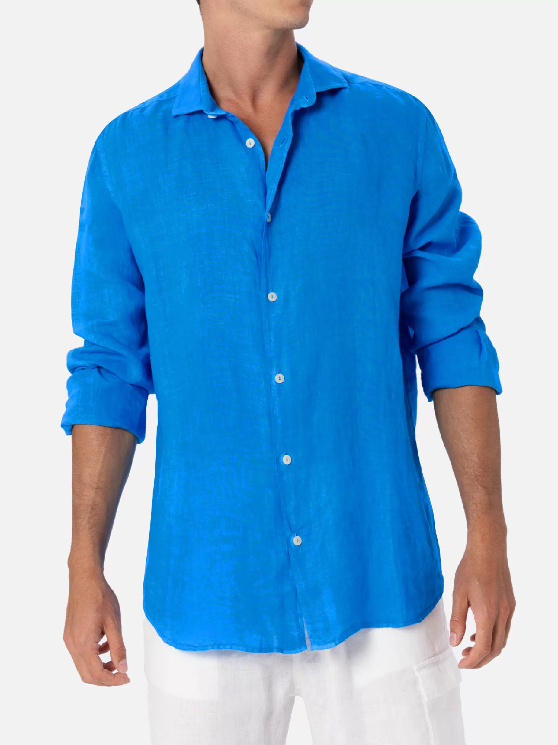 Store Camicia da uomo in lino bluette acquerello Pamplona Uomo Camicie