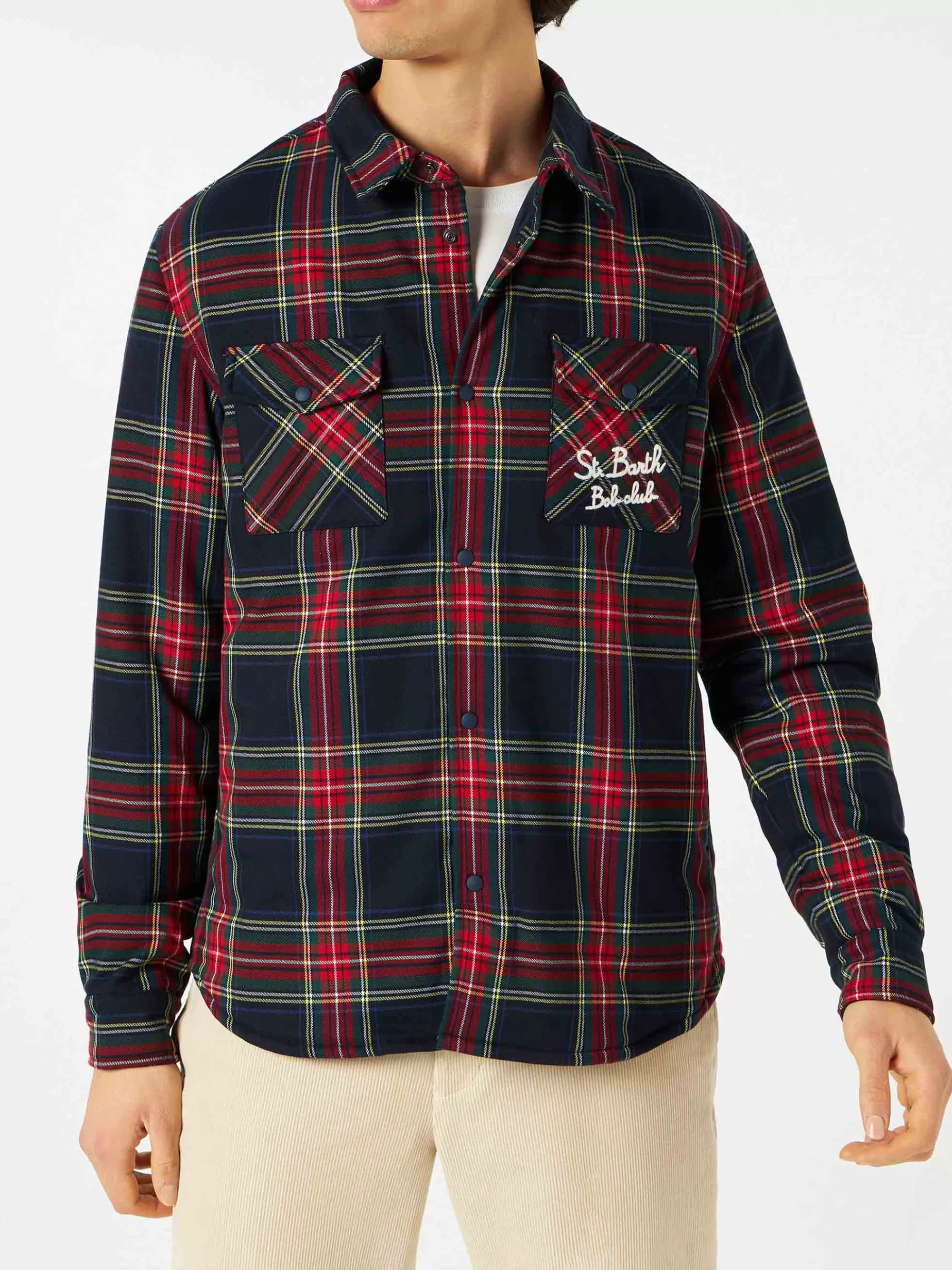 Clearance Camicia over con taschino e ricamo St. Barth Bob Club Uomo Overshirts And Jackets