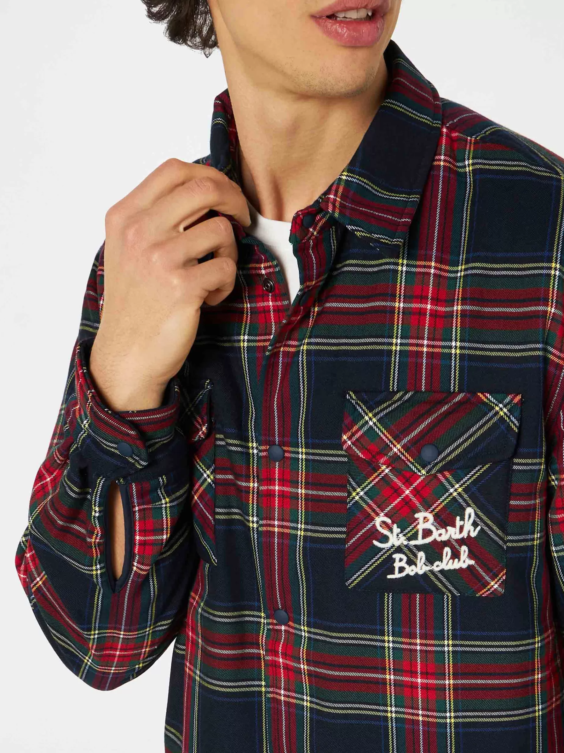 Clearance Camicia over con taschino e ricamo St. Barth Bob Club Uomo Overshirts And Jackets