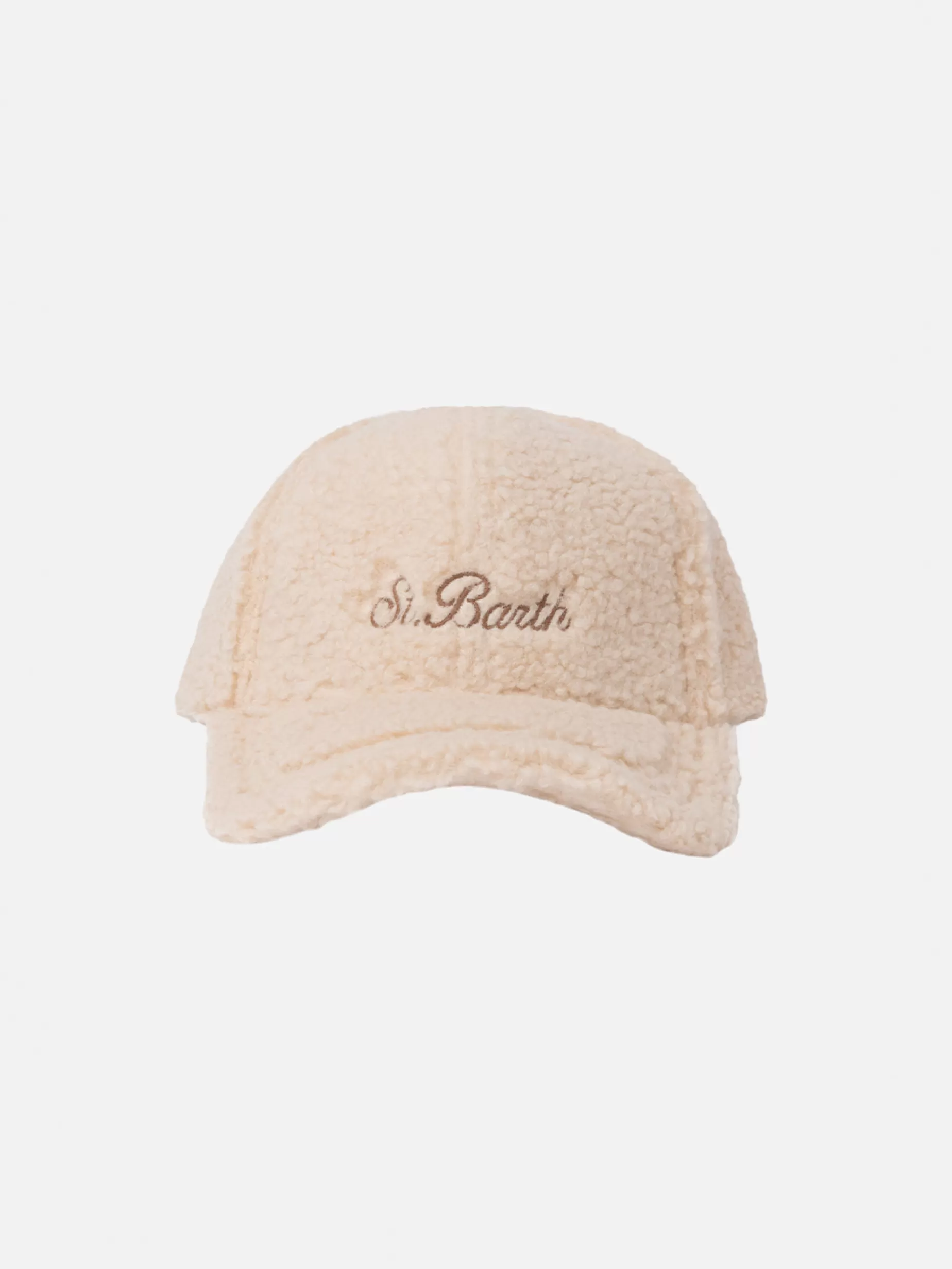 Store Cappellino da baseball in peluche beige con logo ricamato Donna Cappelli E Berretti