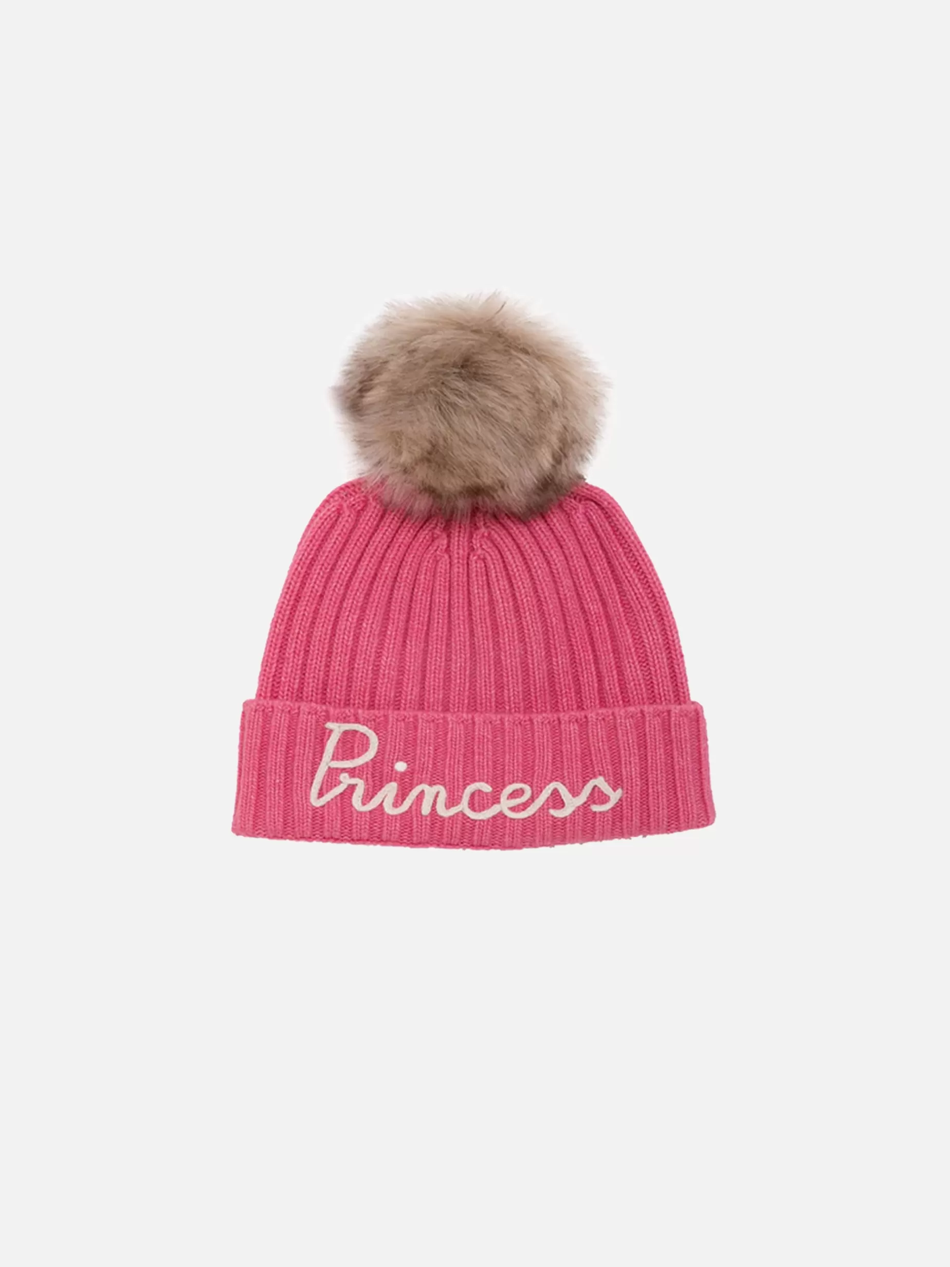 Cheap Cappello da bambina con ricamo Princess e pompon Cappelli E Berretti