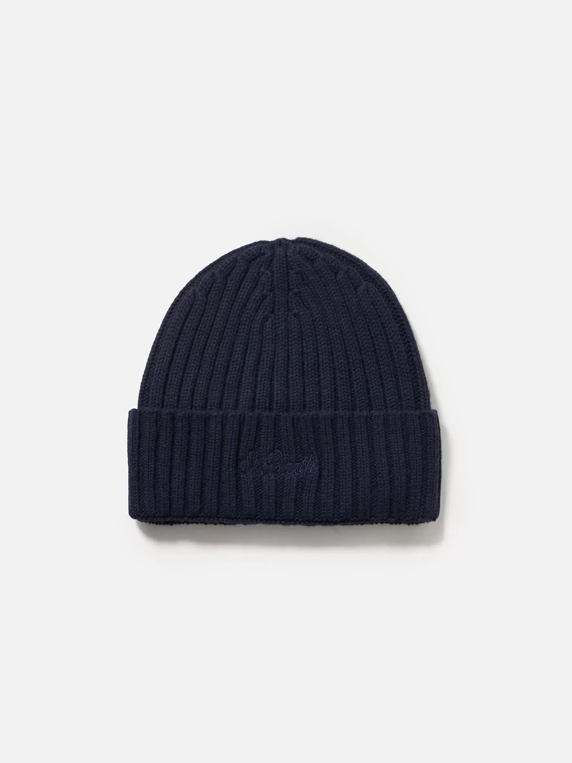Best Sale Cappello da uomo in cashmere a coste blu navy Wengen Uomo Cappelli E Berretti