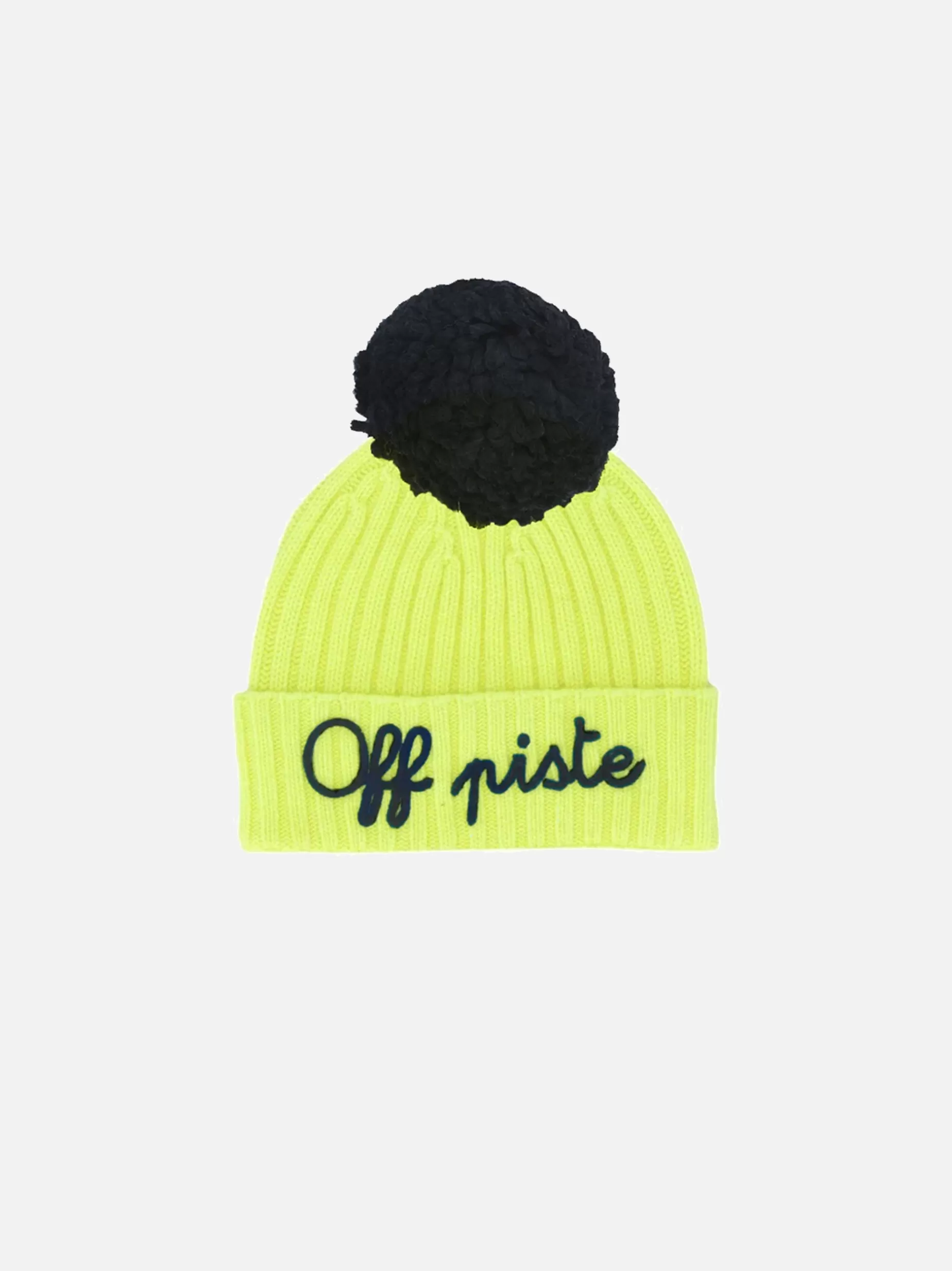 Cheap Cappello in Cashmere misto da bambino giallo fluo ricamo Off Piste Bambino Cappelli E Berretti