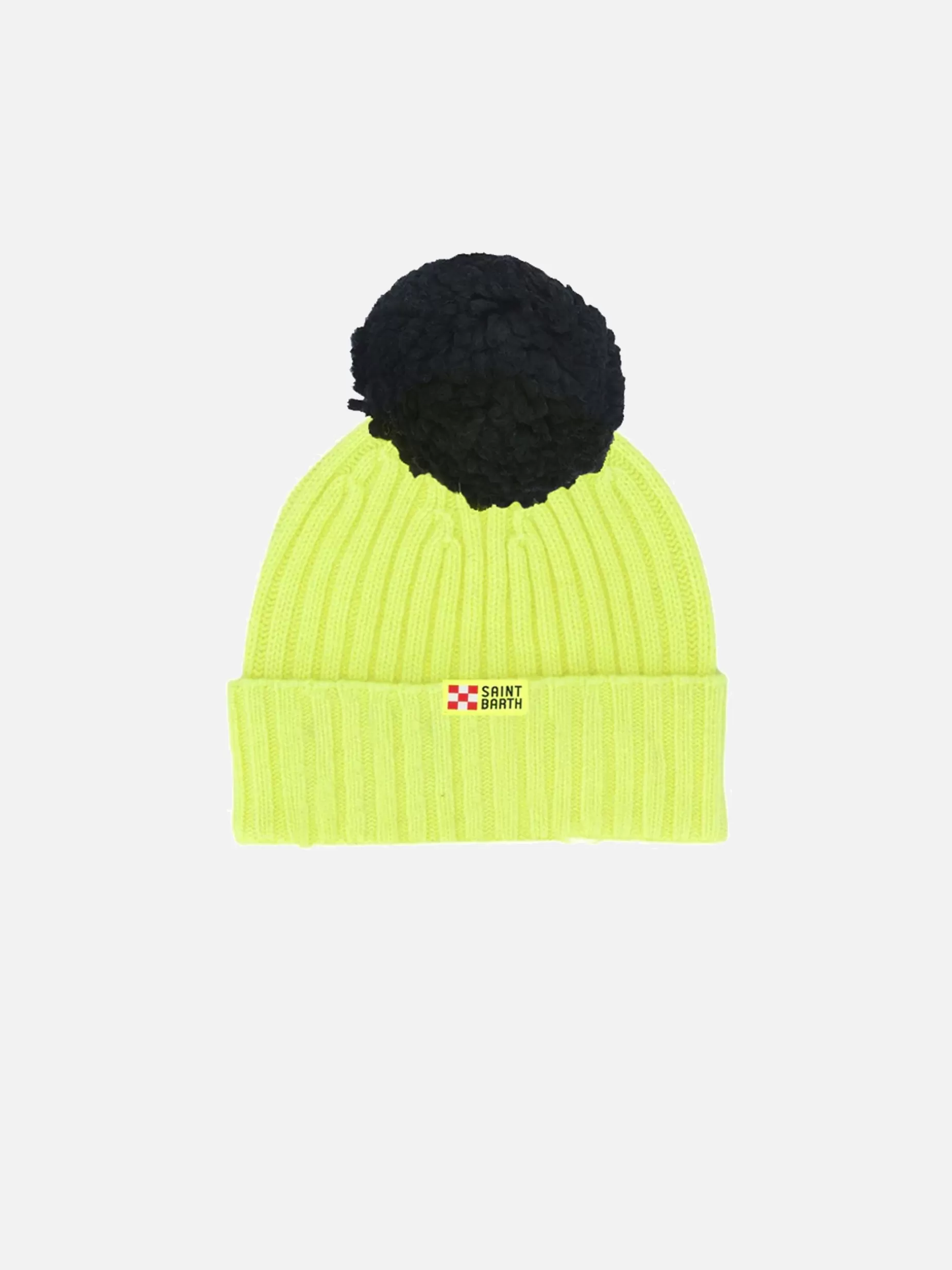 Cheap Cappello in Cashmere misto da bambino giallo fluo ricamo Off Piste Bambino Cappelli E Berretti