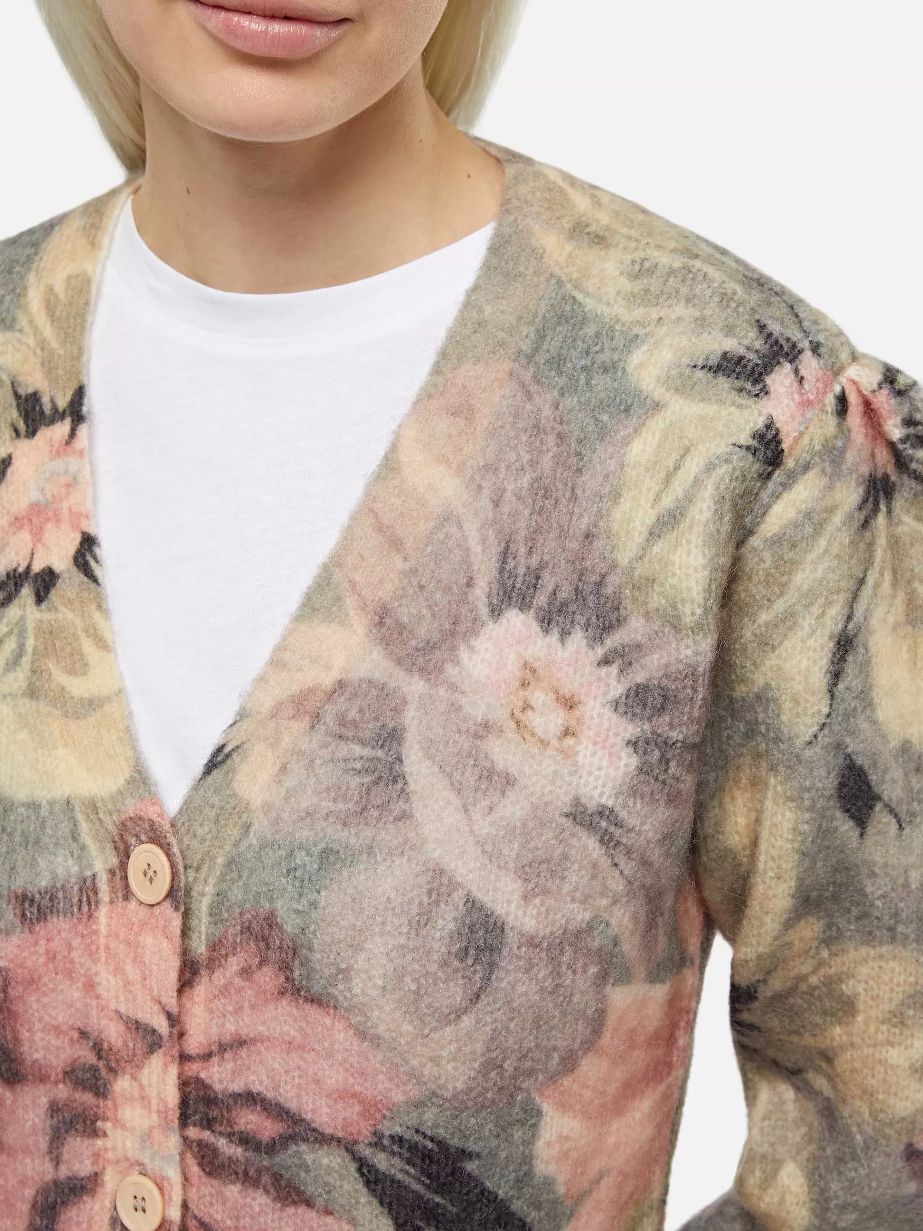 Shop Cardigan a fiori da donna Lyza sanderson flow Donna Maglieria