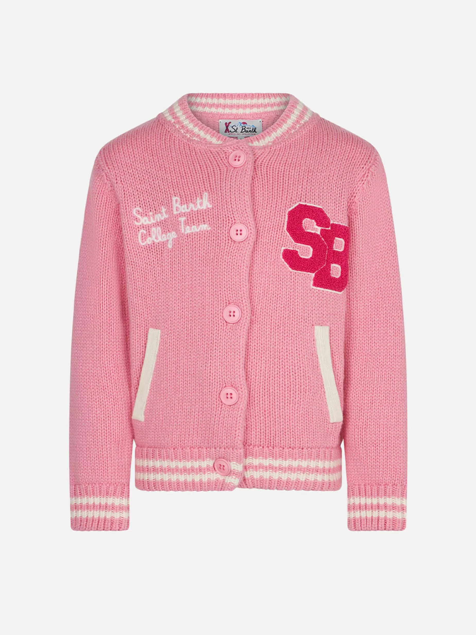 Clearance Cardigan college da bambina rosa Maglieria